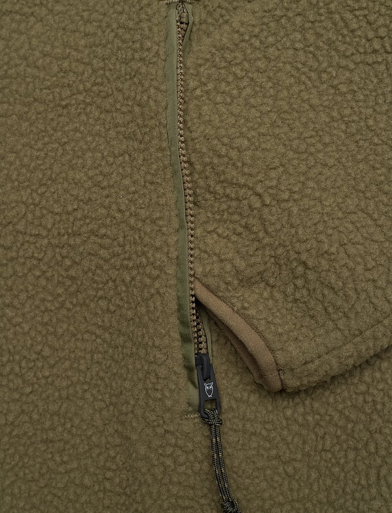 Knowledge Cotton Apparel - Loose Fit Zip Fleece - GRS/Vegan - fleece-pullover - burned olive - 3