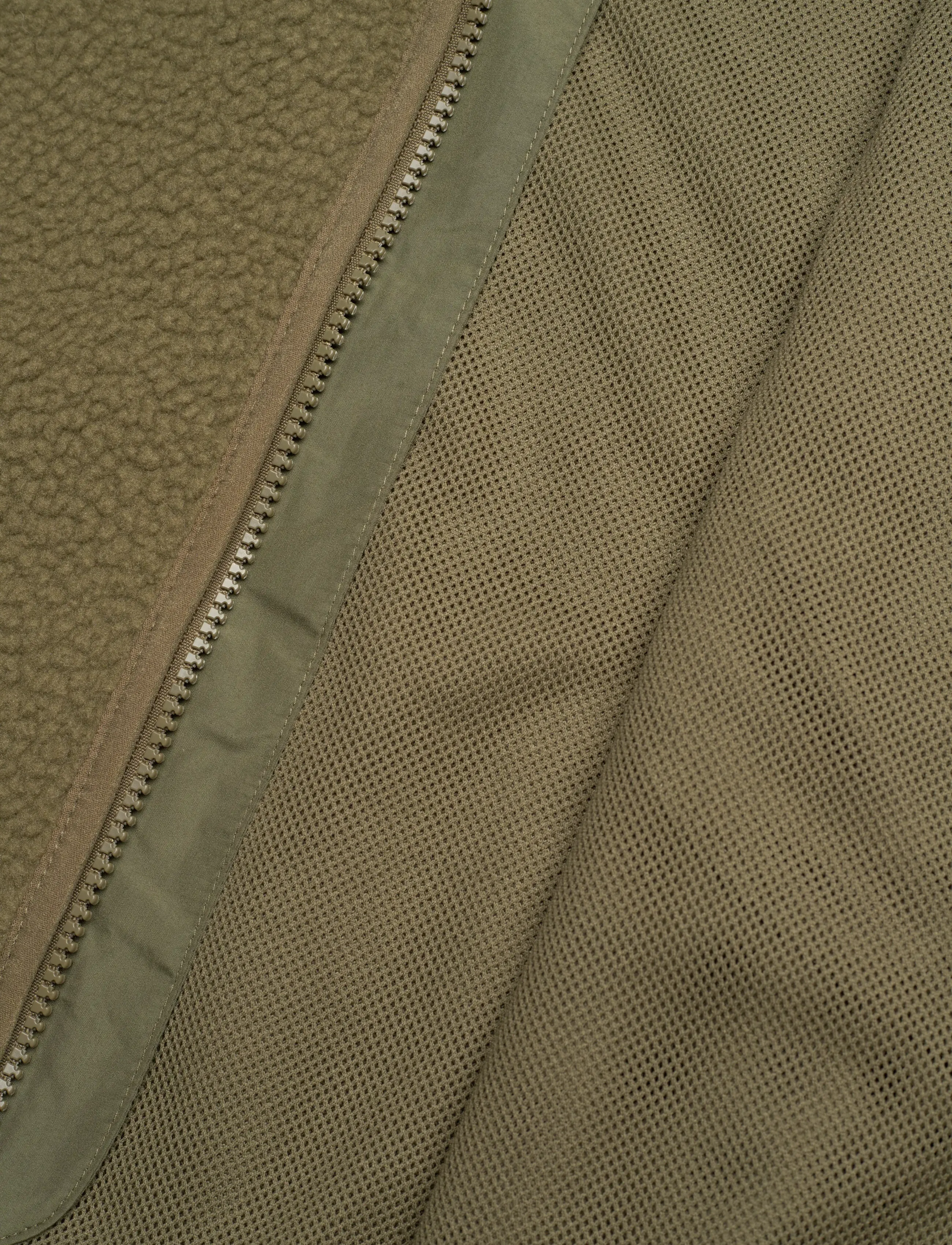 Knowledge Cotton Apparel - Loose Fit Zip Fleece - GRS/Vegan - plīša džemperi - burned olive - 5