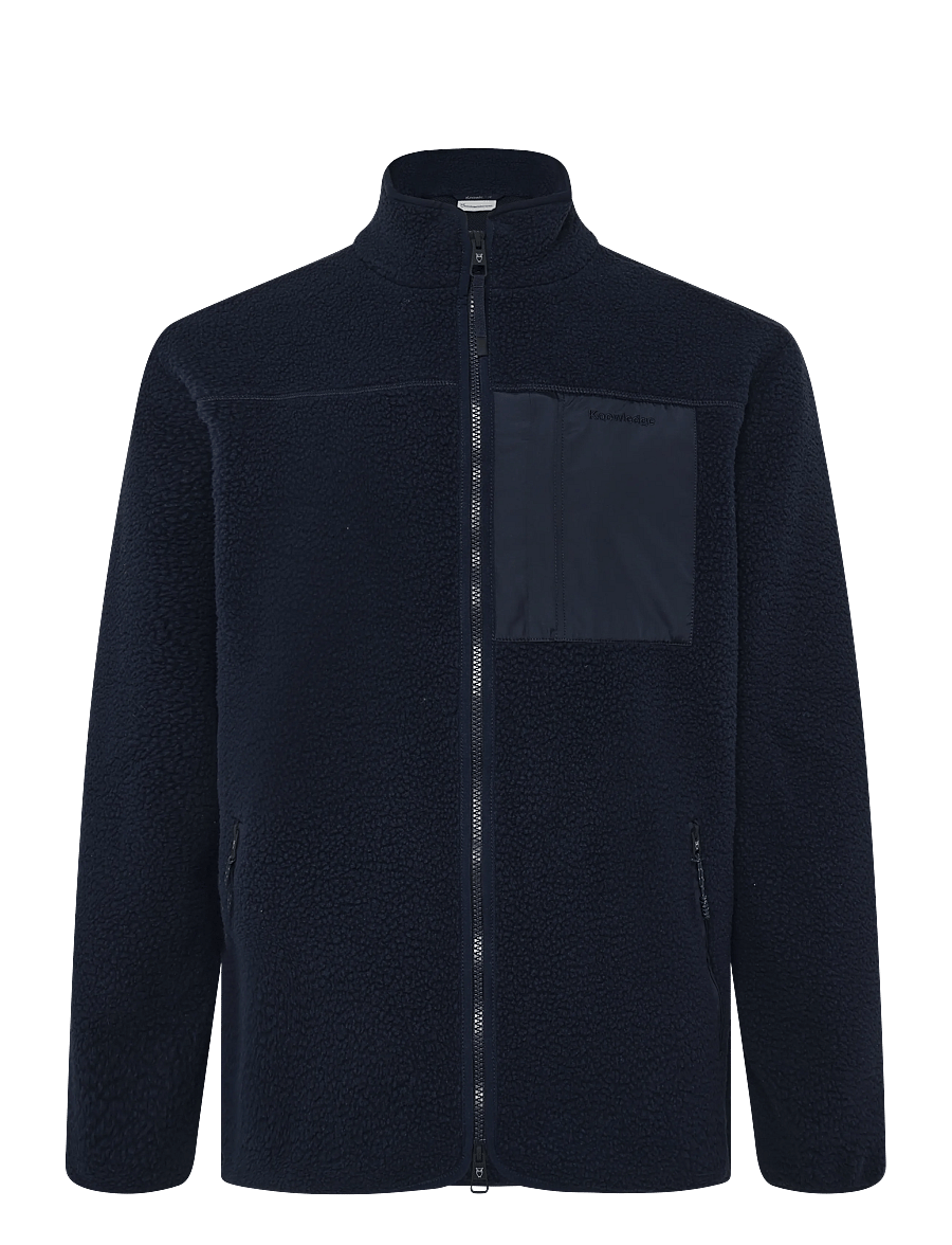 Knowledge Cotton Apparel - Loose Fit Zip Fleece - GRS/Vegan - frühlingsjacken - night sky - 0