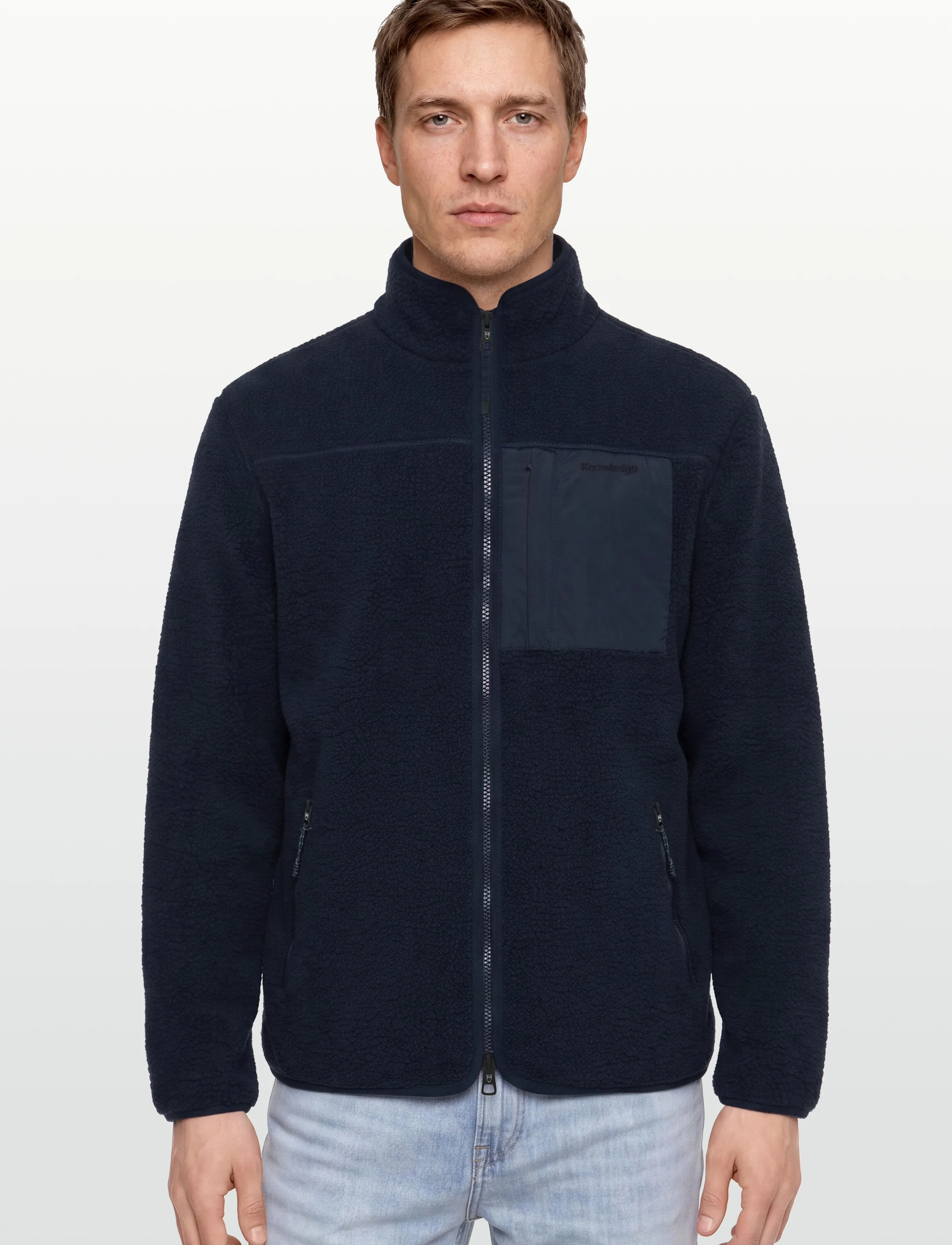Knowledge Cotton Apparel - Loose Fit Zip Fleece - GRS/Vegan - winter jackets - night sky - 3