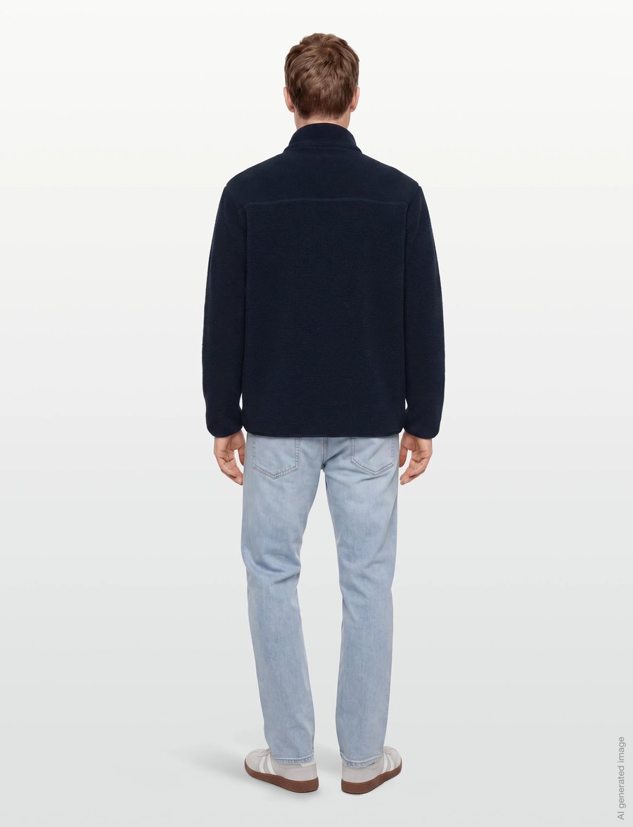 Knowledge Cotton Apparel - Loose Fit Zip Fleece - GRS/Vegan - vårjackor - night sky - 4