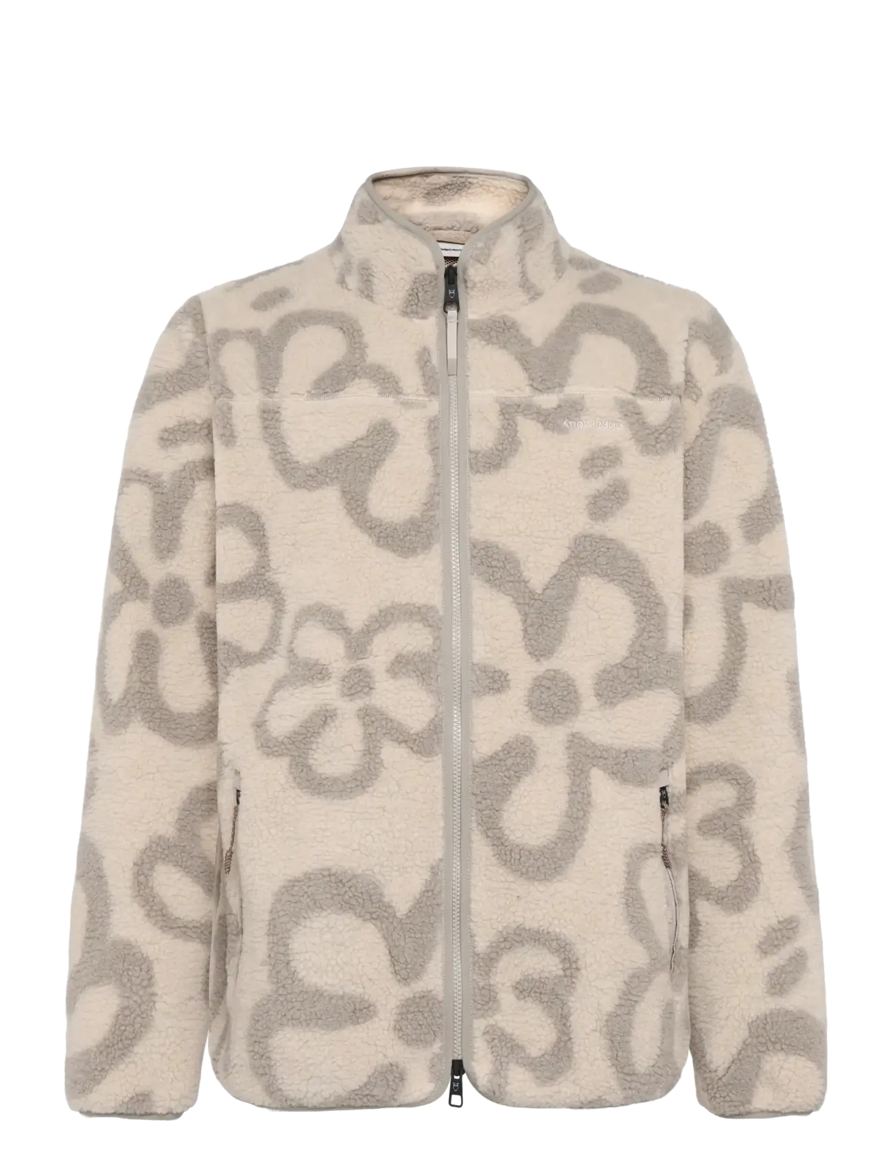 Knowledge Cotton Apparel Loose print full zip fleece - Kleidung - CREME / cream