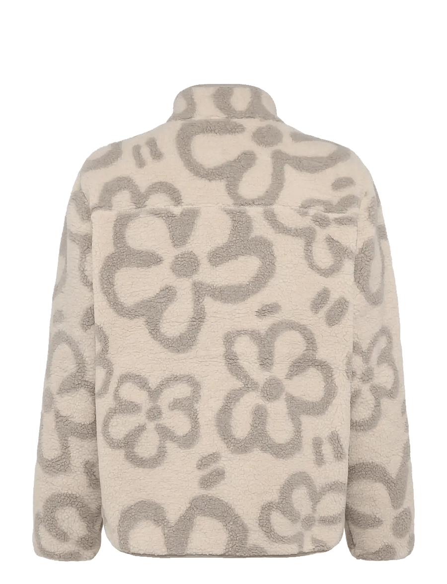 Knowledge Cotton Apparel - Loose print full zip fleece - herbstjacken - creme - 1