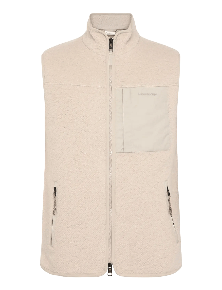 Knowledge Cotton Apparel - Wool fleece vest - shop by occasion - item colour - 1