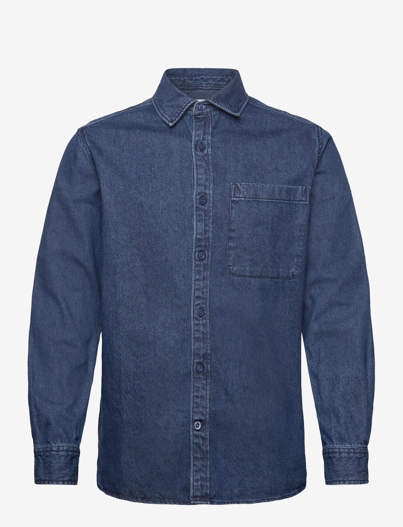 Knowledge Cotton Apparel - Organic Cotton Natural Indigo Denim - jeansskjortor - dark blue denim - 0