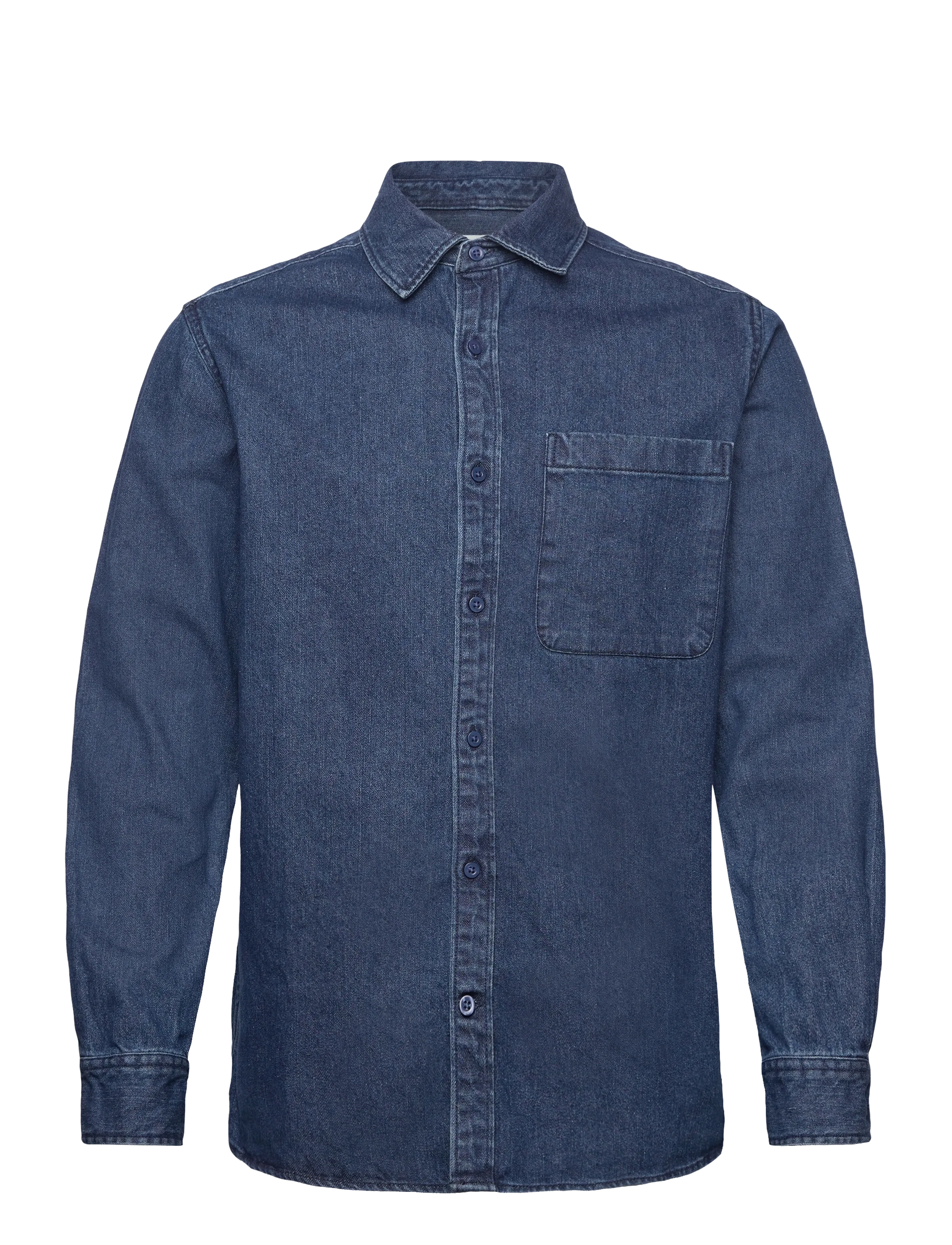 Knowledge Cotton Apparel Organic Cotton Natural Indigo Denim - Denimskjorter - DARK BLUE DENIM / blue