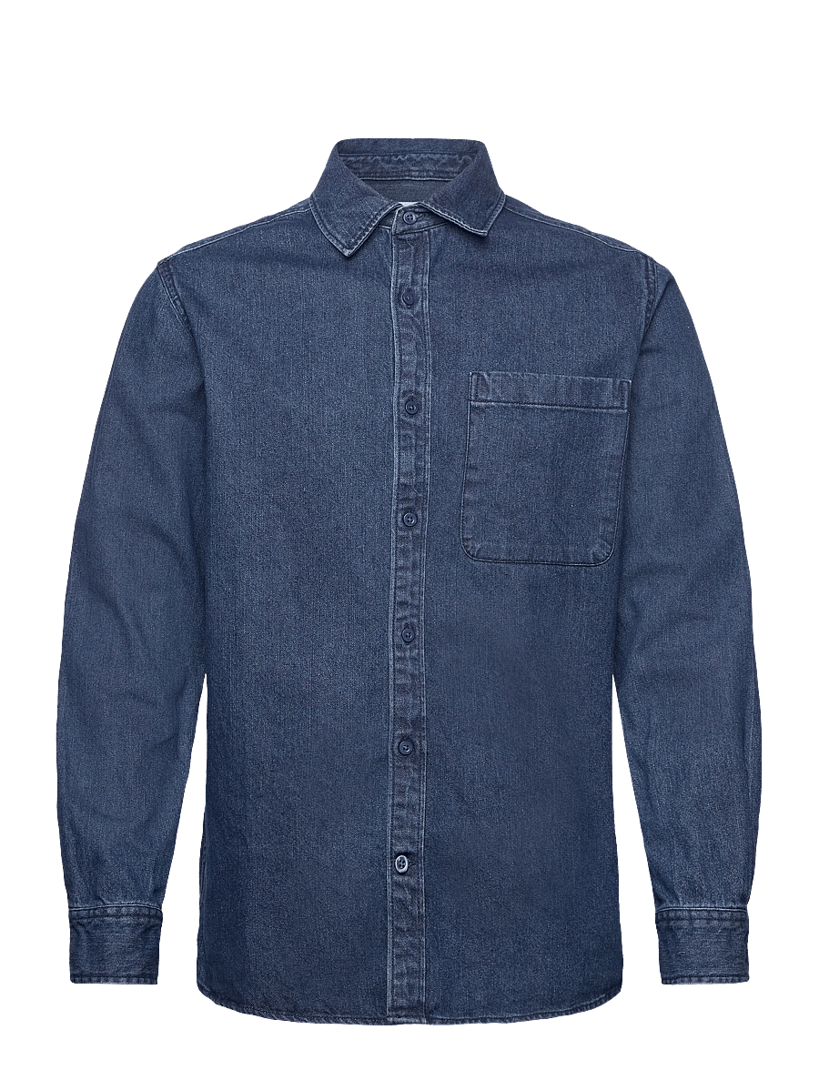 Knowledge Cotton Apparel - Organic Cotton Natural Indigo Denim - jeanshemden - dark blue denim - 0