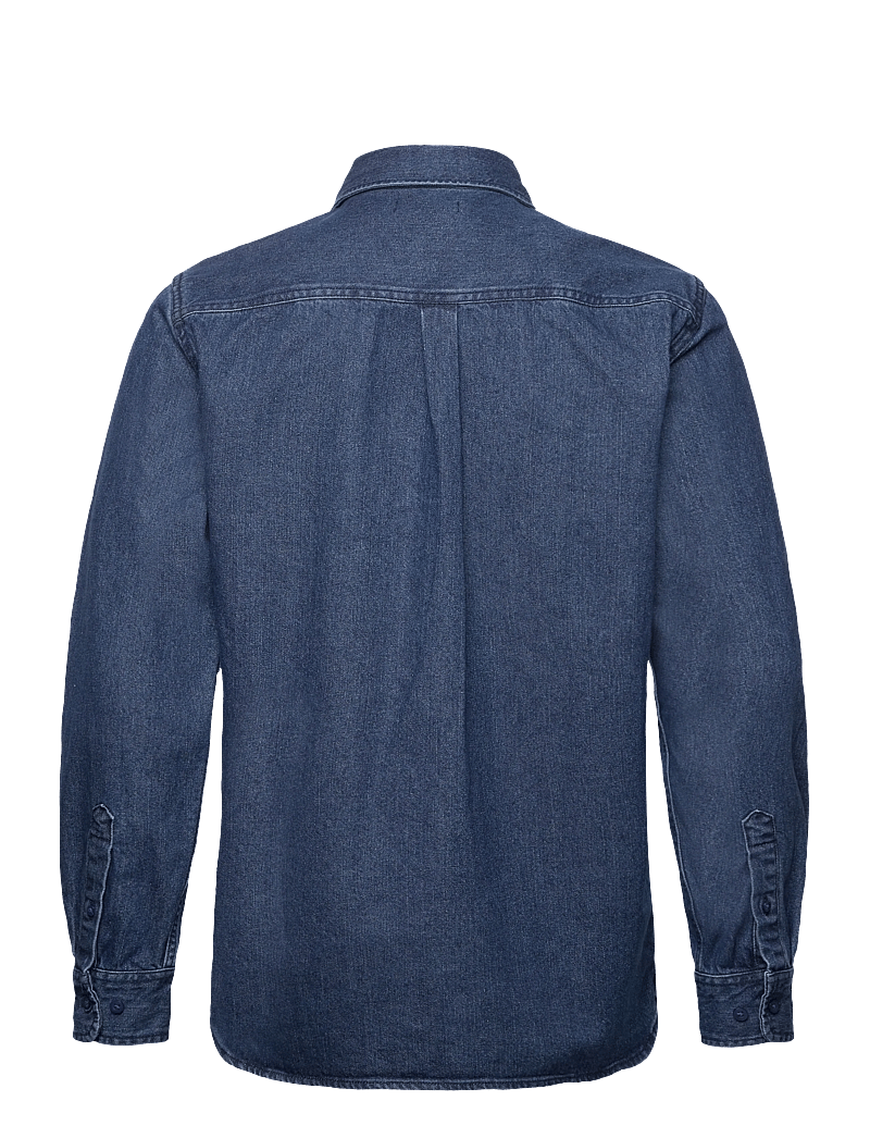Knowledge Cotton Apparel - Organic Cotton Natural Indigo Denim - jeansskjortor - dark blue denim - 1
