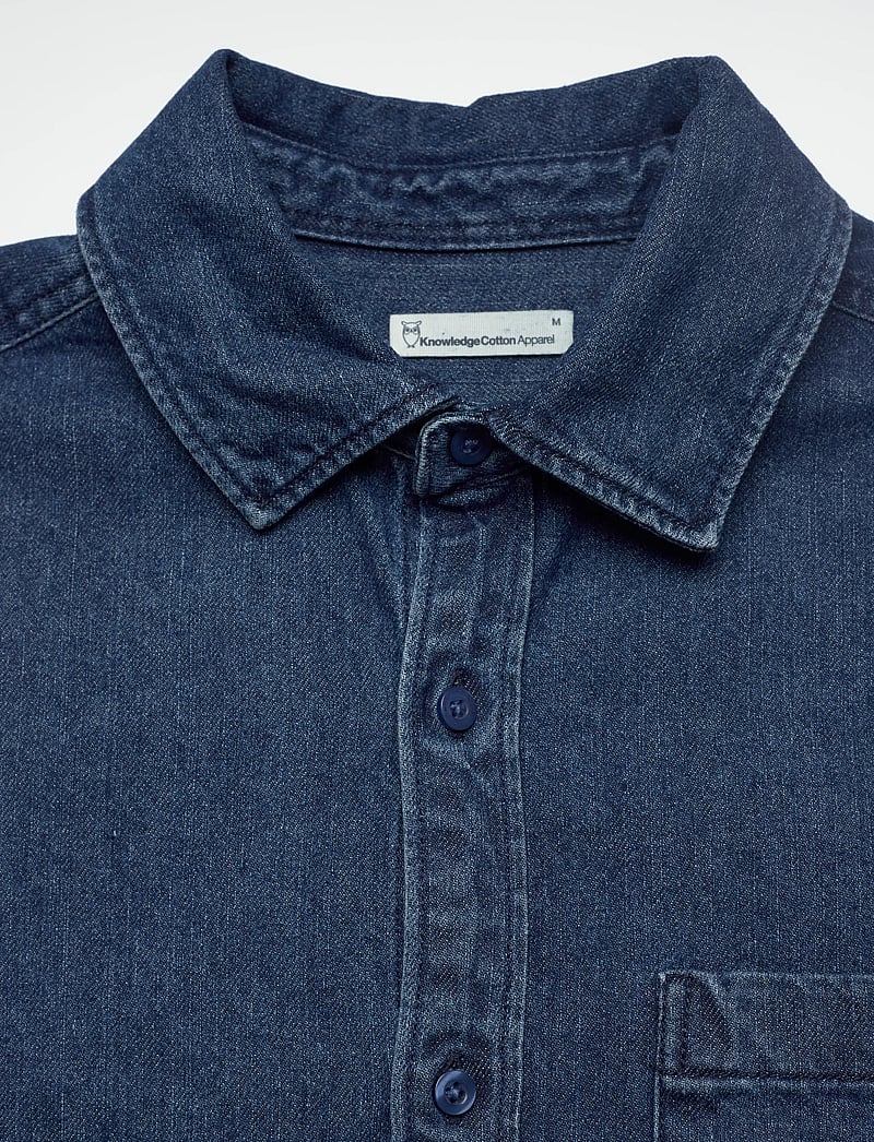 Knowledge Cotton Apparel - Organic Cotton Natural Indigo Denim - jeansskjortor - dark blue denim - 2