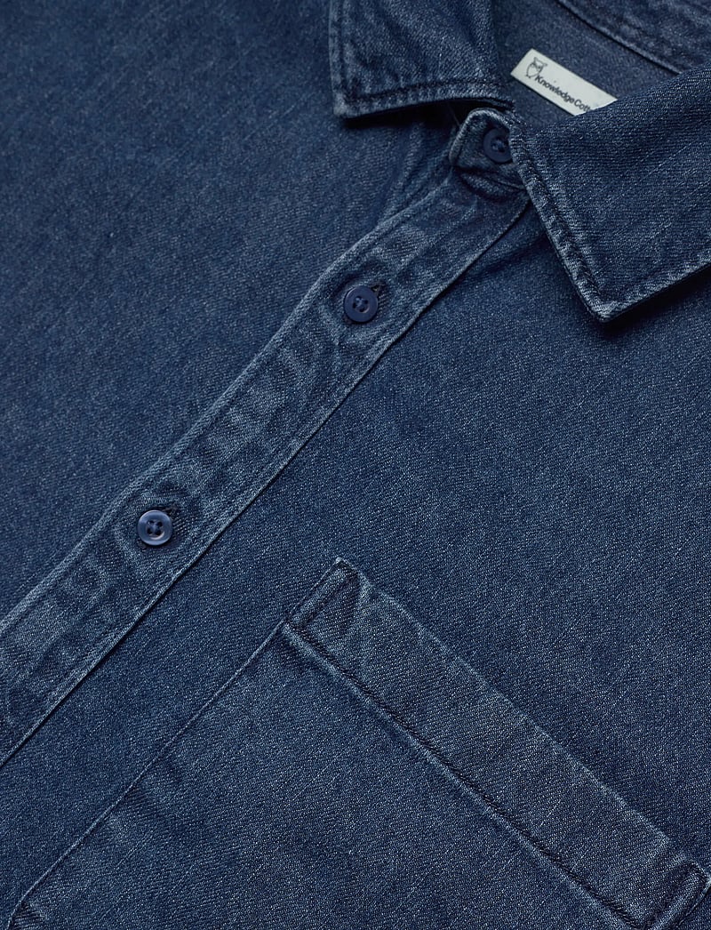 Knowledge Cotton Apparel - Organic Cotton Natural Indigo Denim - jeansskjortor - dark blue denim - 3