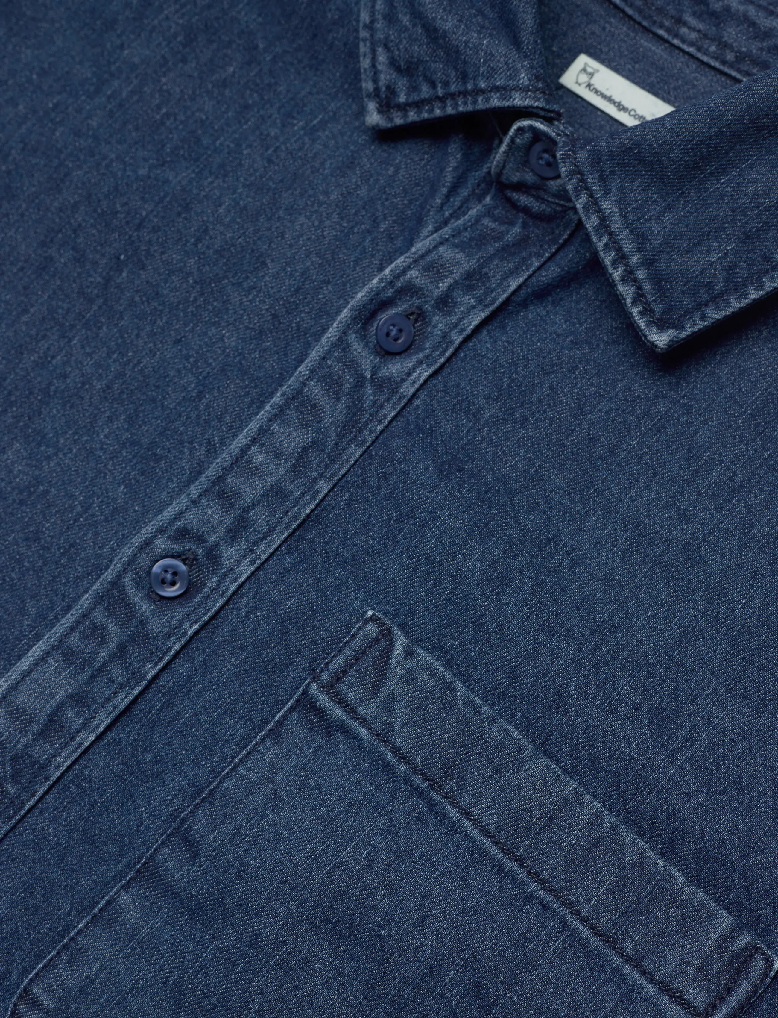 Knowledge Cotton Apparel - Organic Cotton Natural Indigo Denim - jeanshemden - dark blue denim - 3