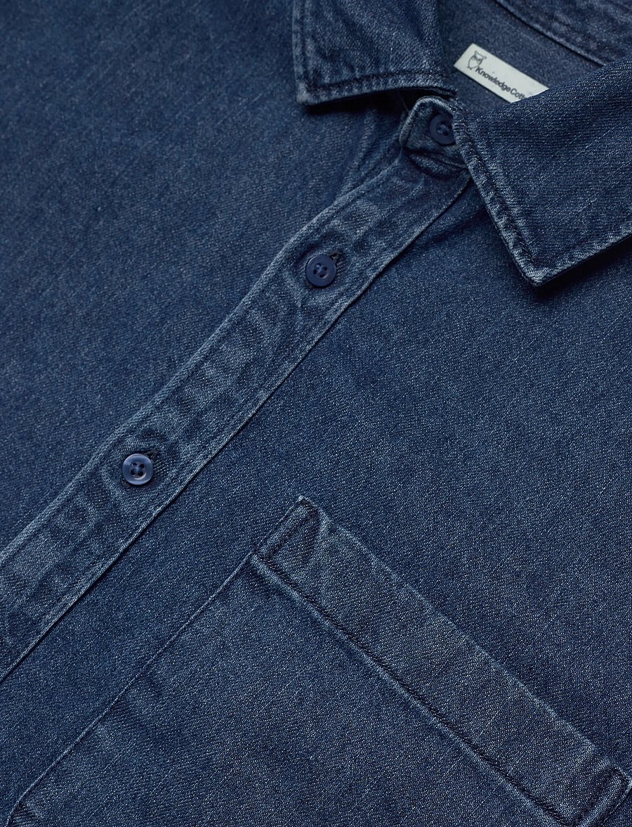 Knowledge Cotton Apparel - Organic Cotton Natural Indigo Denim - jeanshemden - dark blue denim - 3