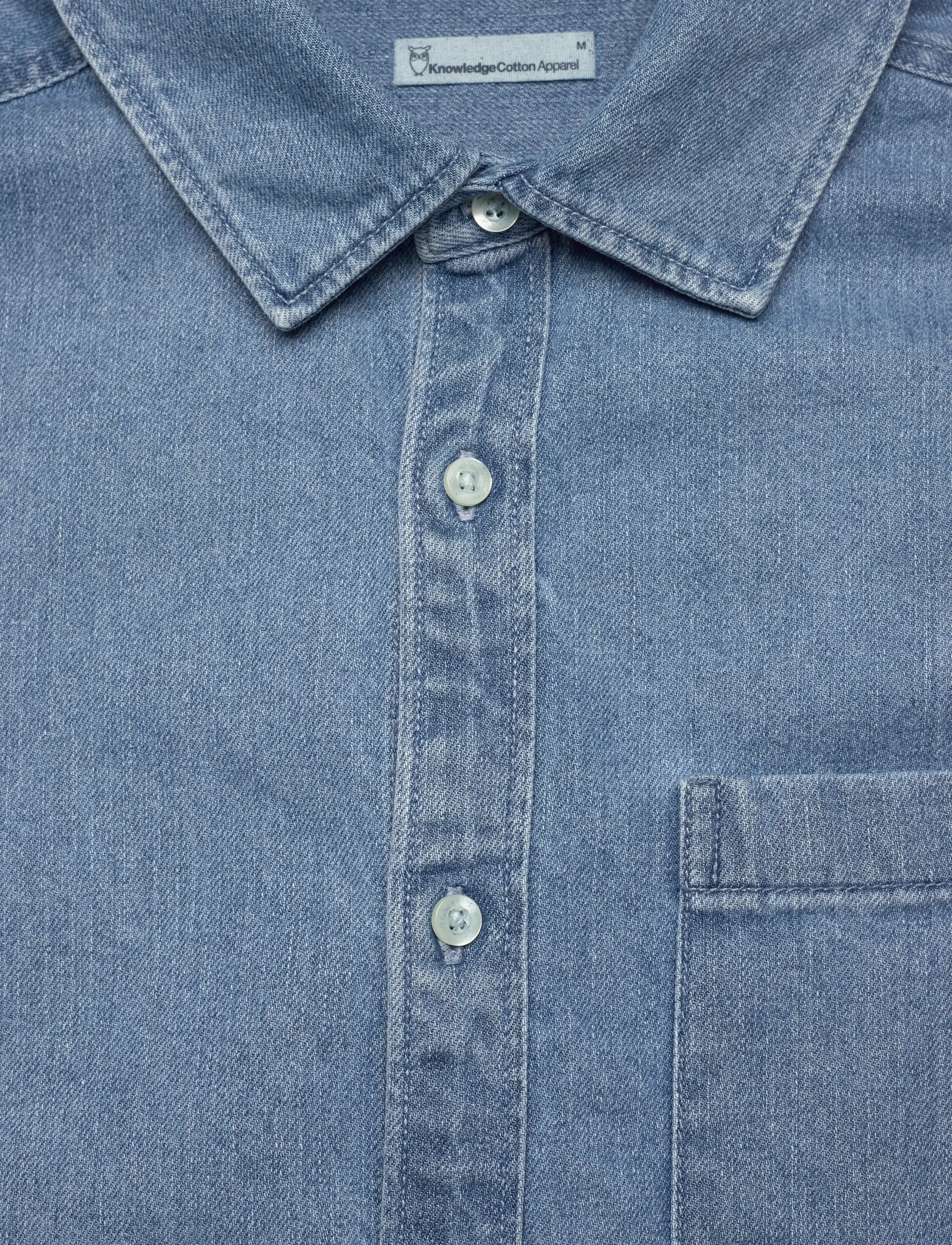 Knowledge Cotton Apparel - Organic Cotton Natural Indigo Denim - denimskjorter - light blue denim - 2