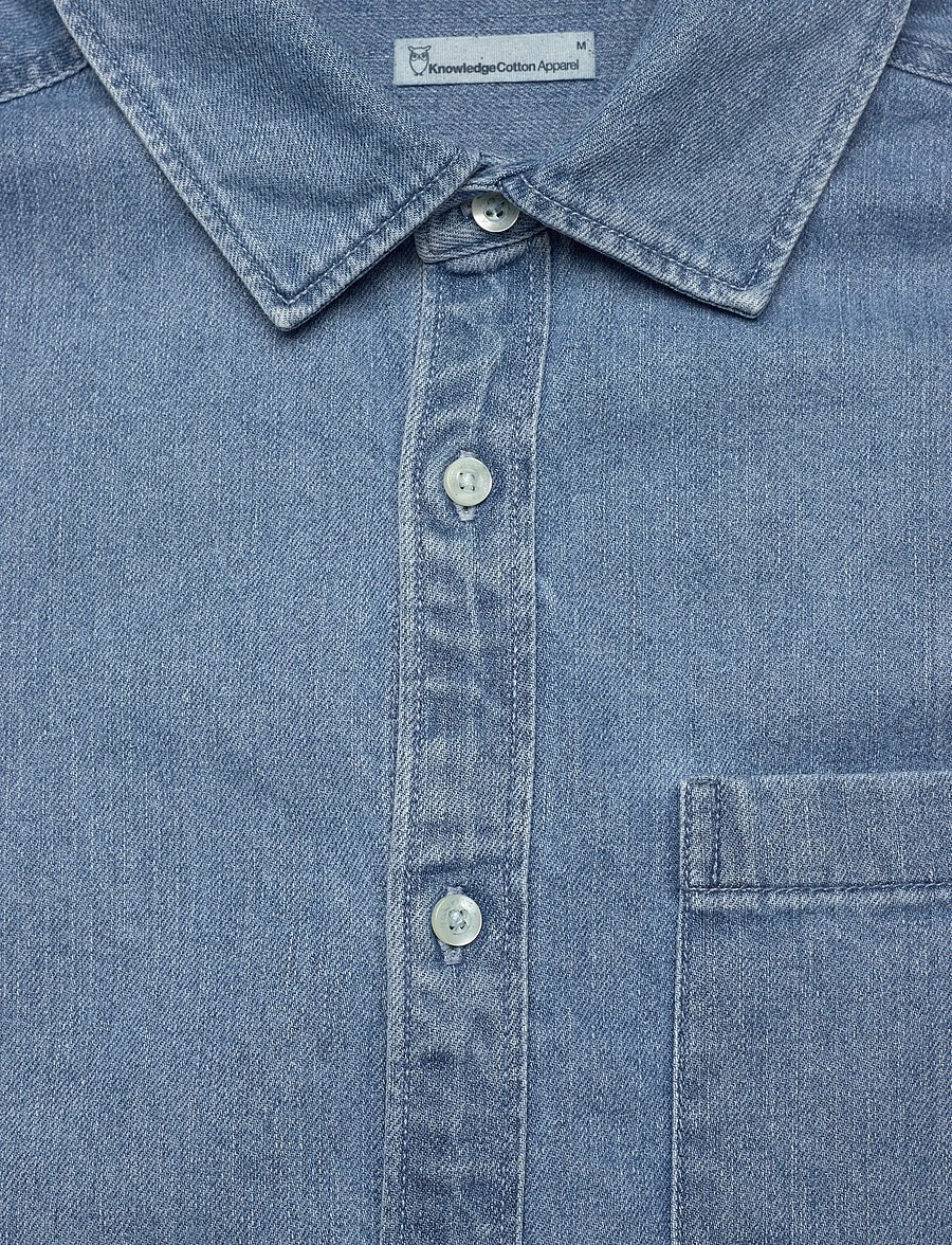 Knowledge Cotton Apparel - Organic Cotton Natural Indigo Denim - jeanshemden - light blue denim - 2