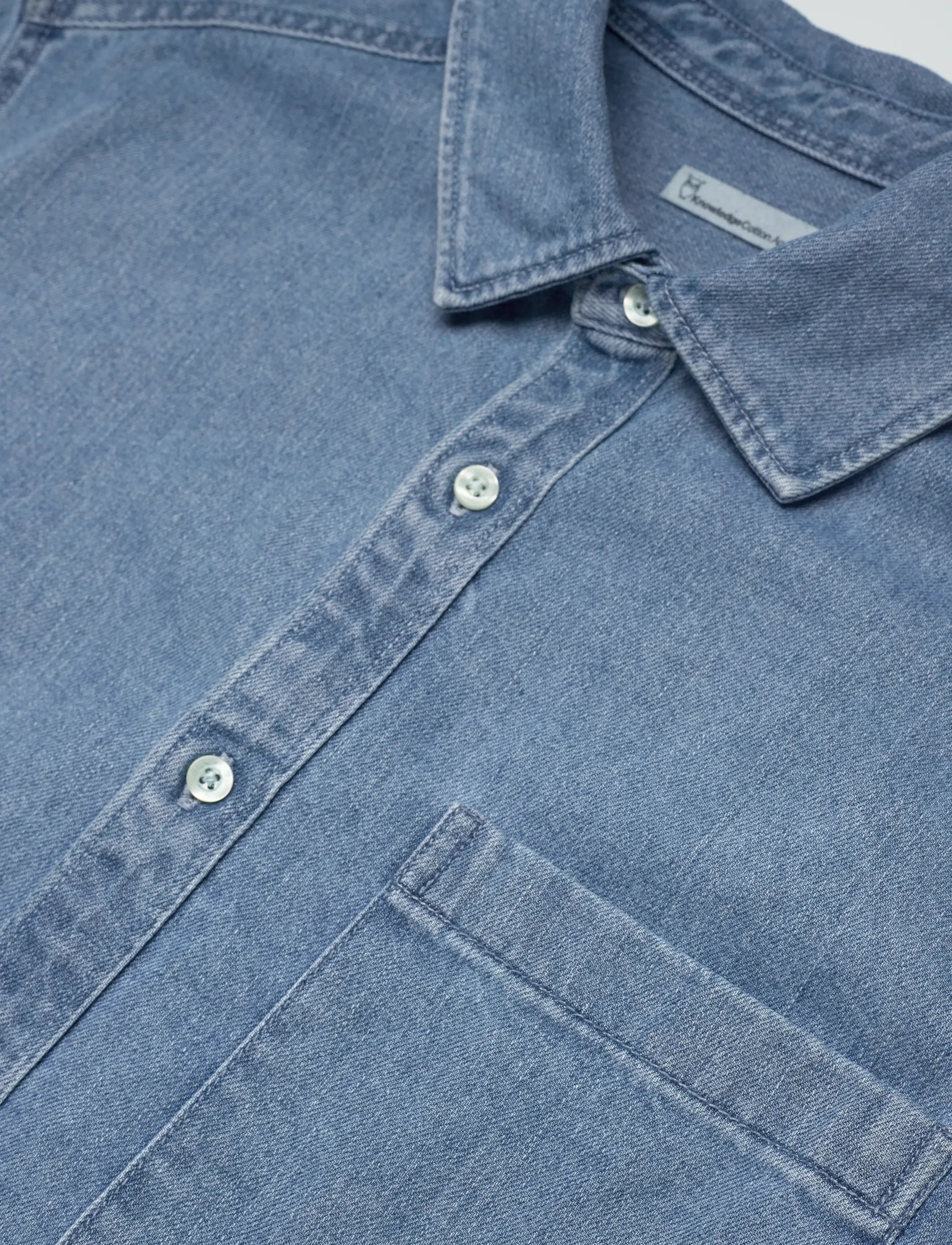 Knowledge Cotton Apparel - Organic Cotton Natural Indigo Denim - denimskjorter - light blue denim - 3