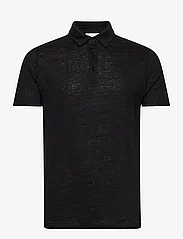 Knowledge Cotton Apparel - ROWAN linen polo - GOTS/Vegan - polo marškinėliai trumpomis rankovėmis - black jet - 0
