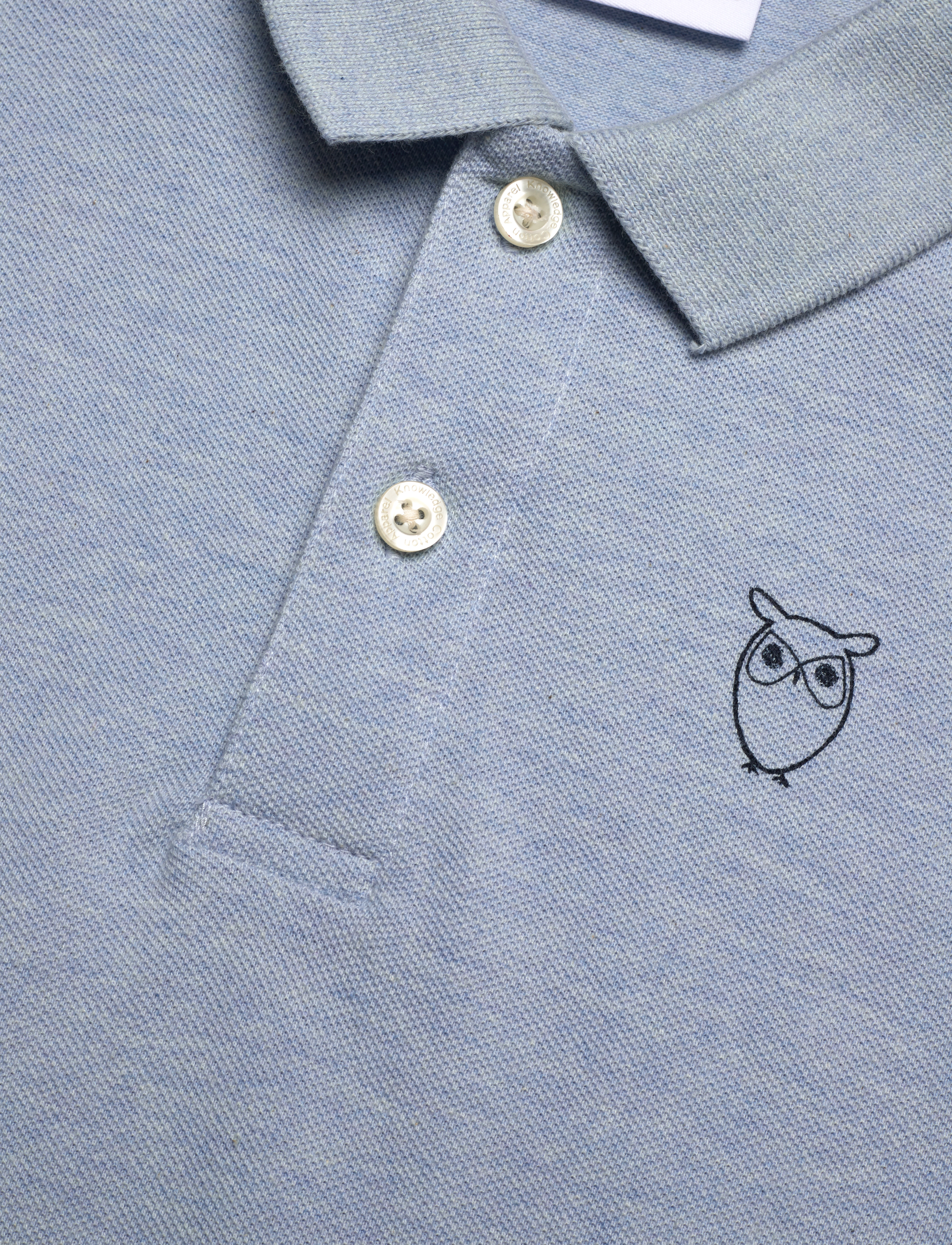 Knowledge Cotton Apparel - BASIL basic polo - GOTS/Vegan - sky way melange - 2