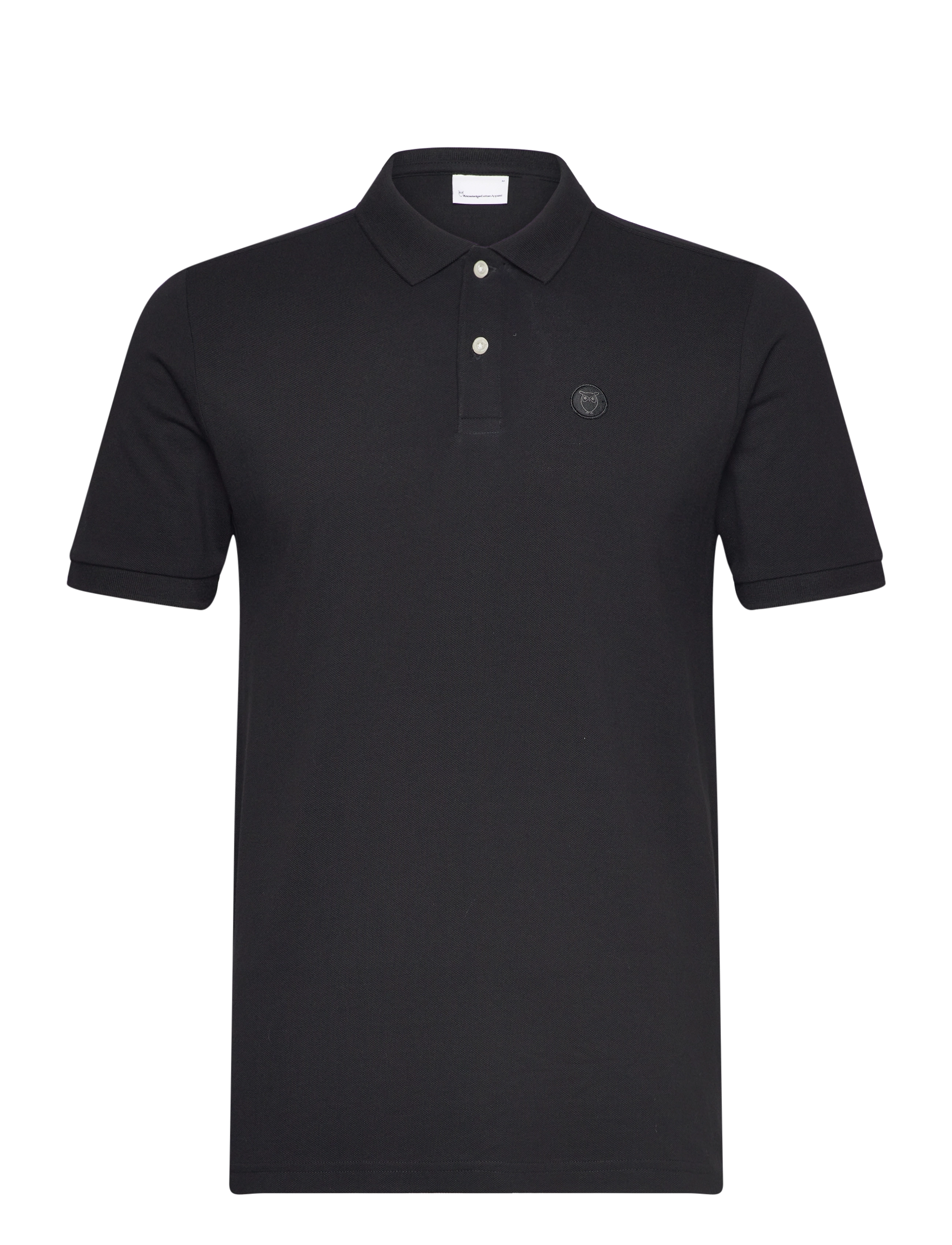 KNOWLEDGE Baumwolle APPAREL Toke Basic Badge Polo - Gots/Vegan Schwarz - S - Herren