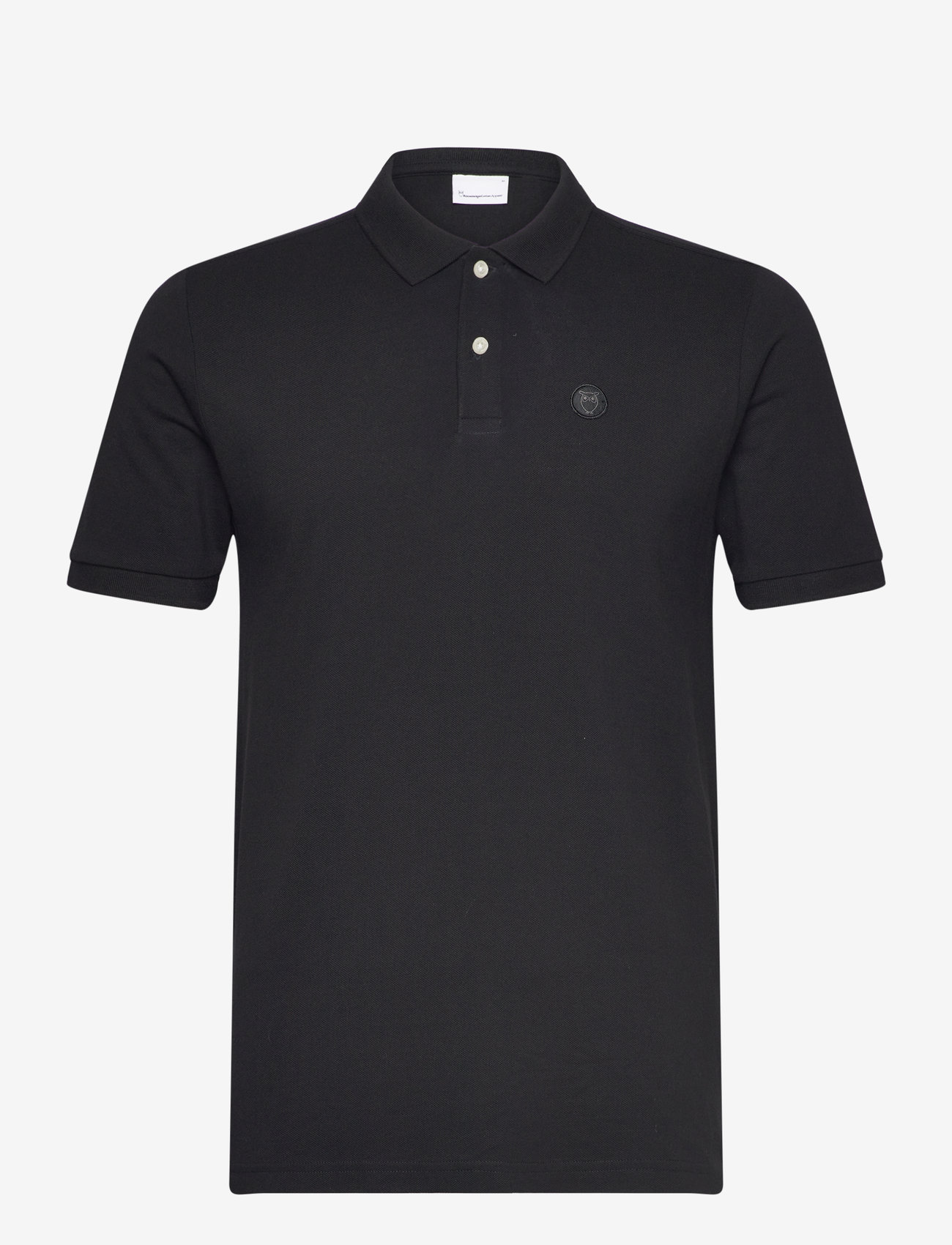 Knowledge Cotton Apparel - Badge polo - kortärmade pikéer - black jet - 1