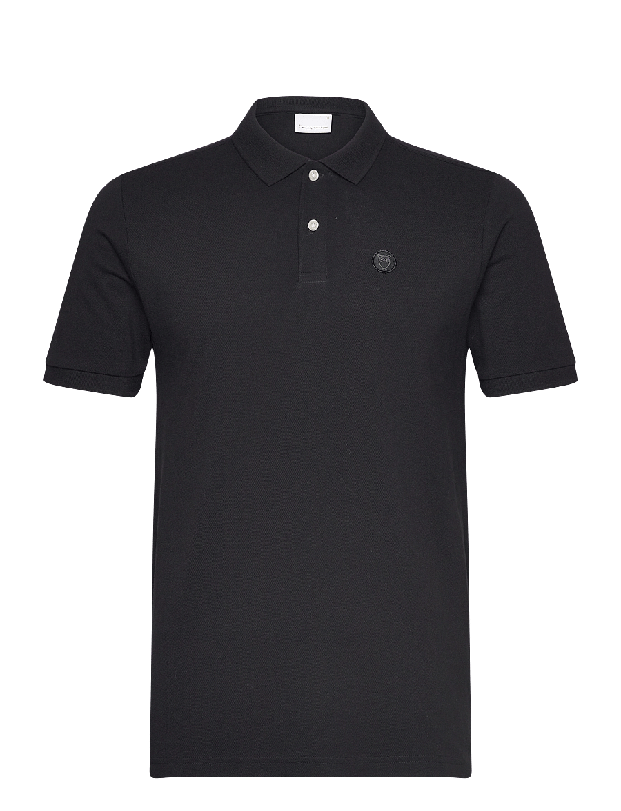Knowledge Cotton Apparel - TOKE basic badge polo - GOTS/Vegan - short-sleeved polos - black jet - 1