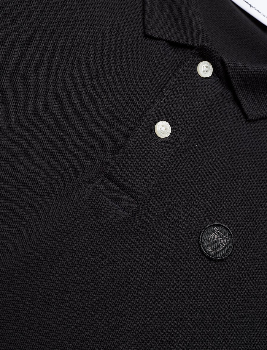 Knowledge Cotton Apparel - TOKE basic badge polo - GOTS/Vegan - short-sleeved polos - black jet - 5
