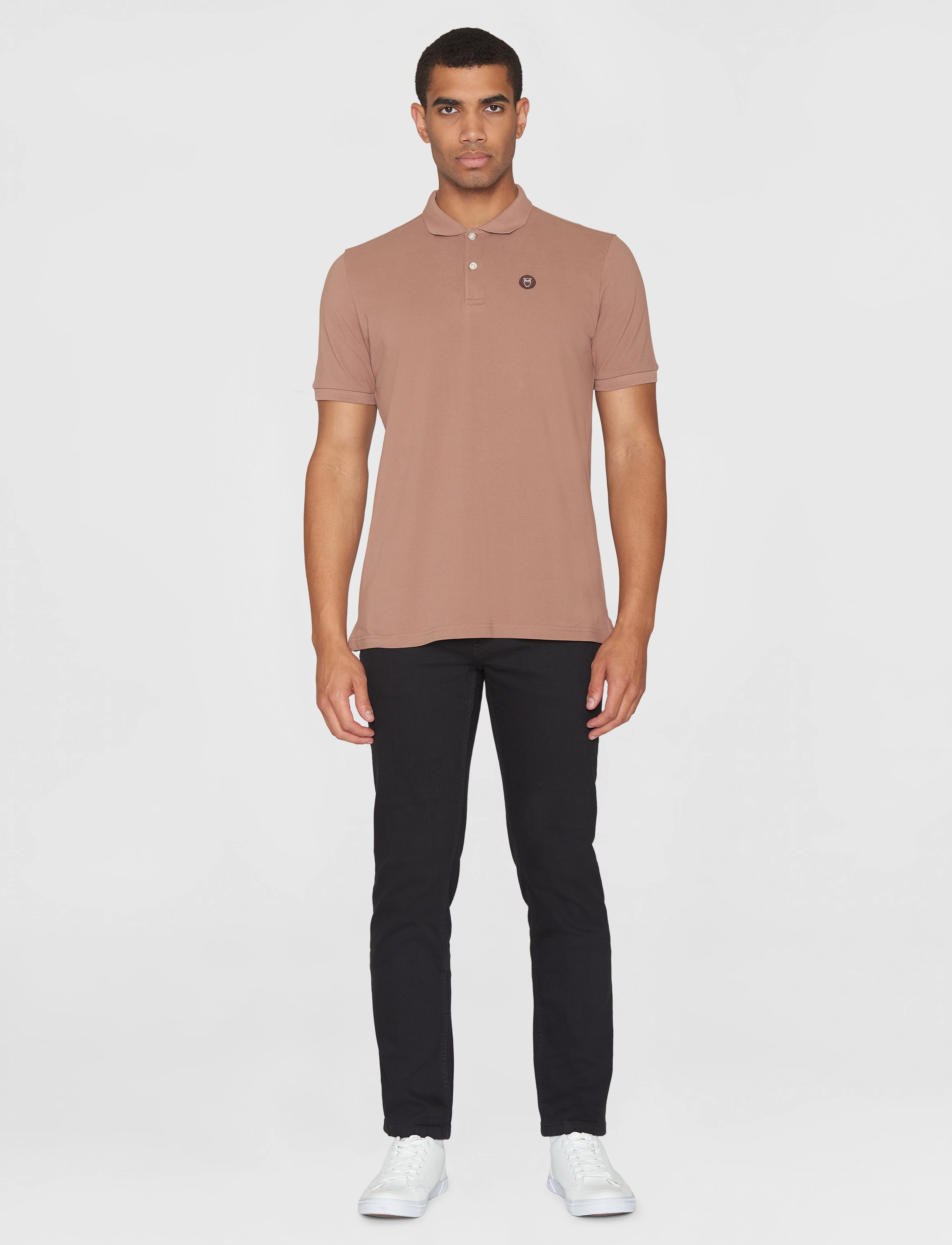 Knowledge Cotton Apparel - Basic badge polo - GOTS/Vegan - poloer - chocolate malt - 4