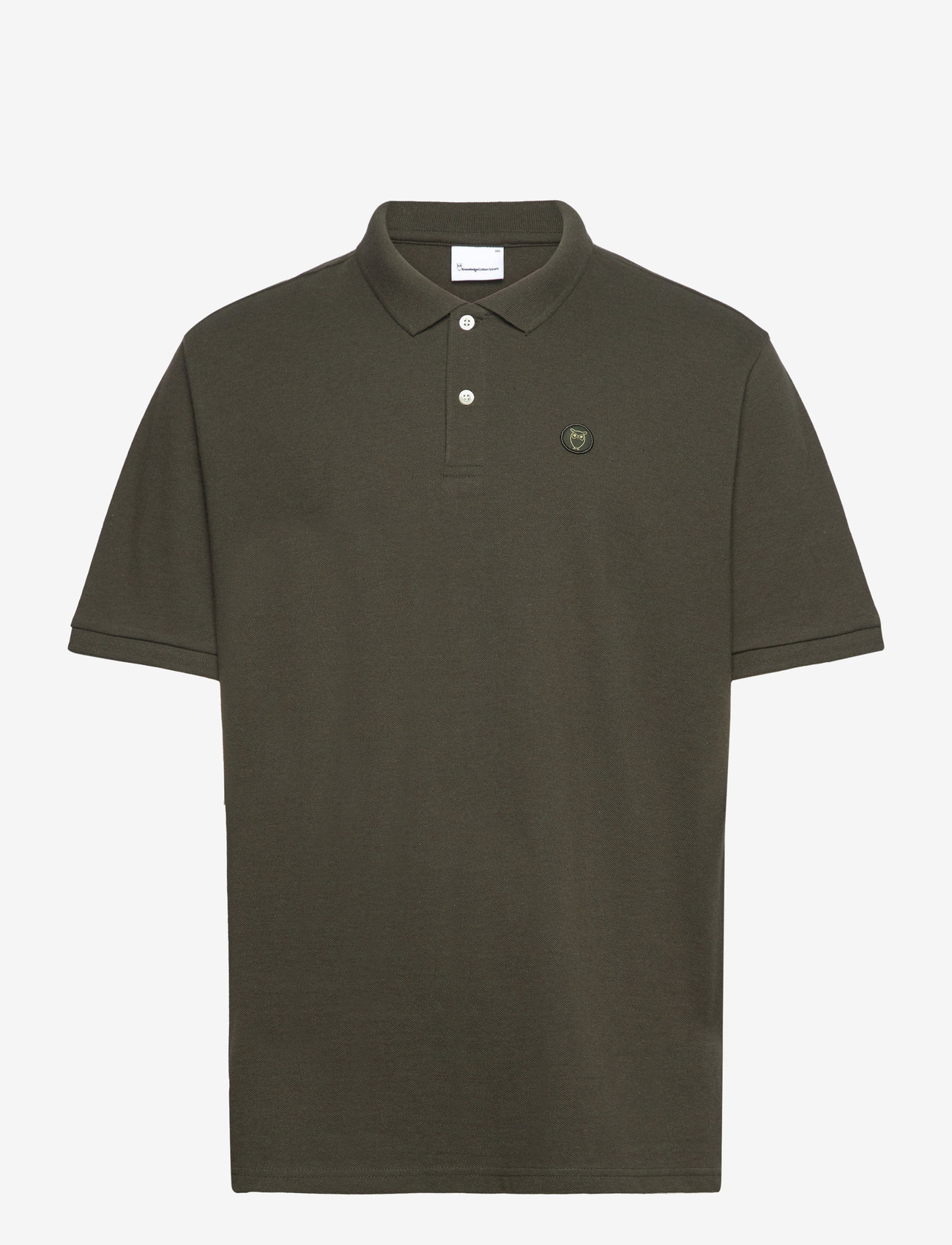 Knowledge Cotton Apparel - Basic badge polo - GOTS/Vegan - kortærmede poloer - green melange - 1