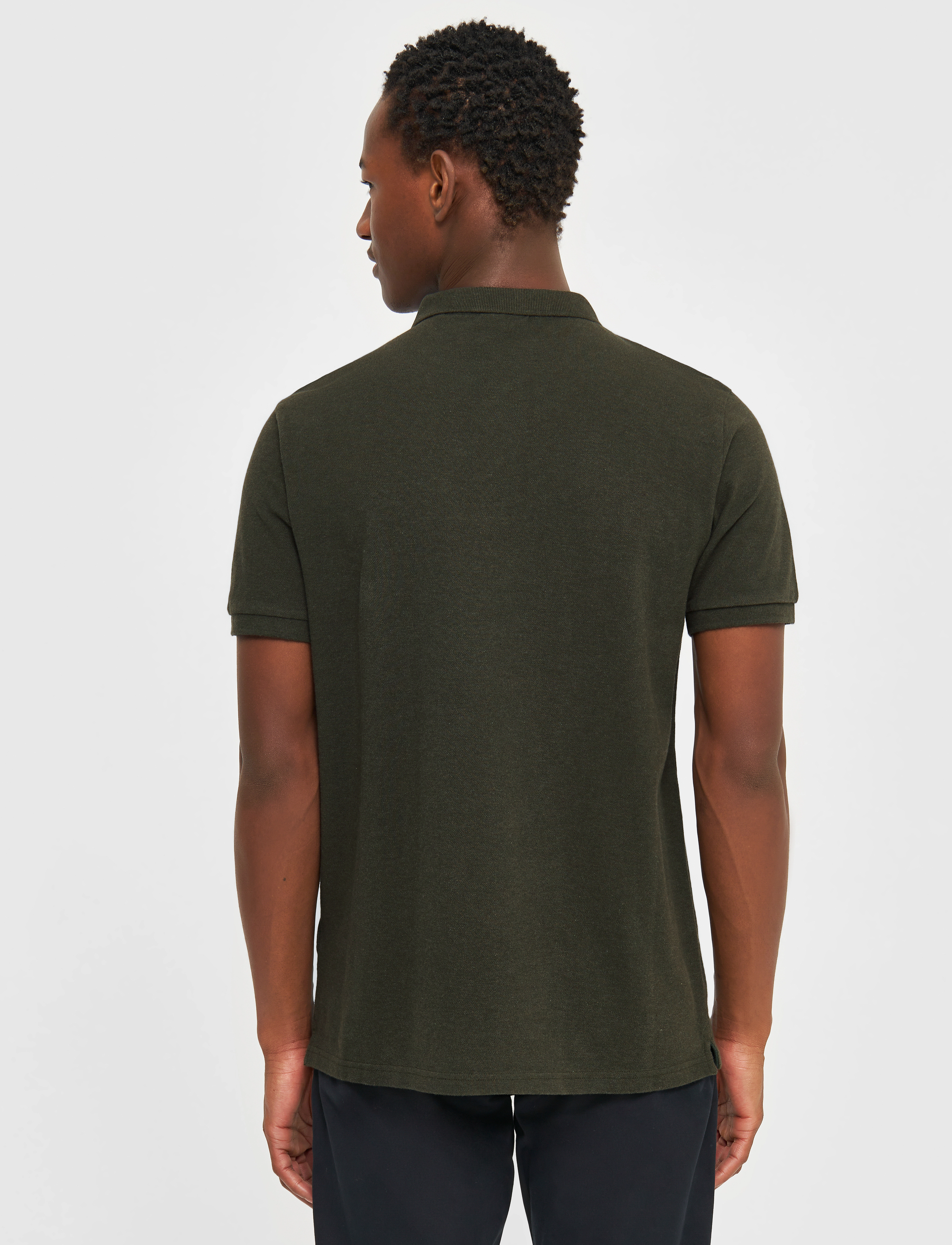 Knowledge Cotton Apparel - Basic badge polo - GOTS/Vegan - lühikeste varrukatega polod - green melange - 5