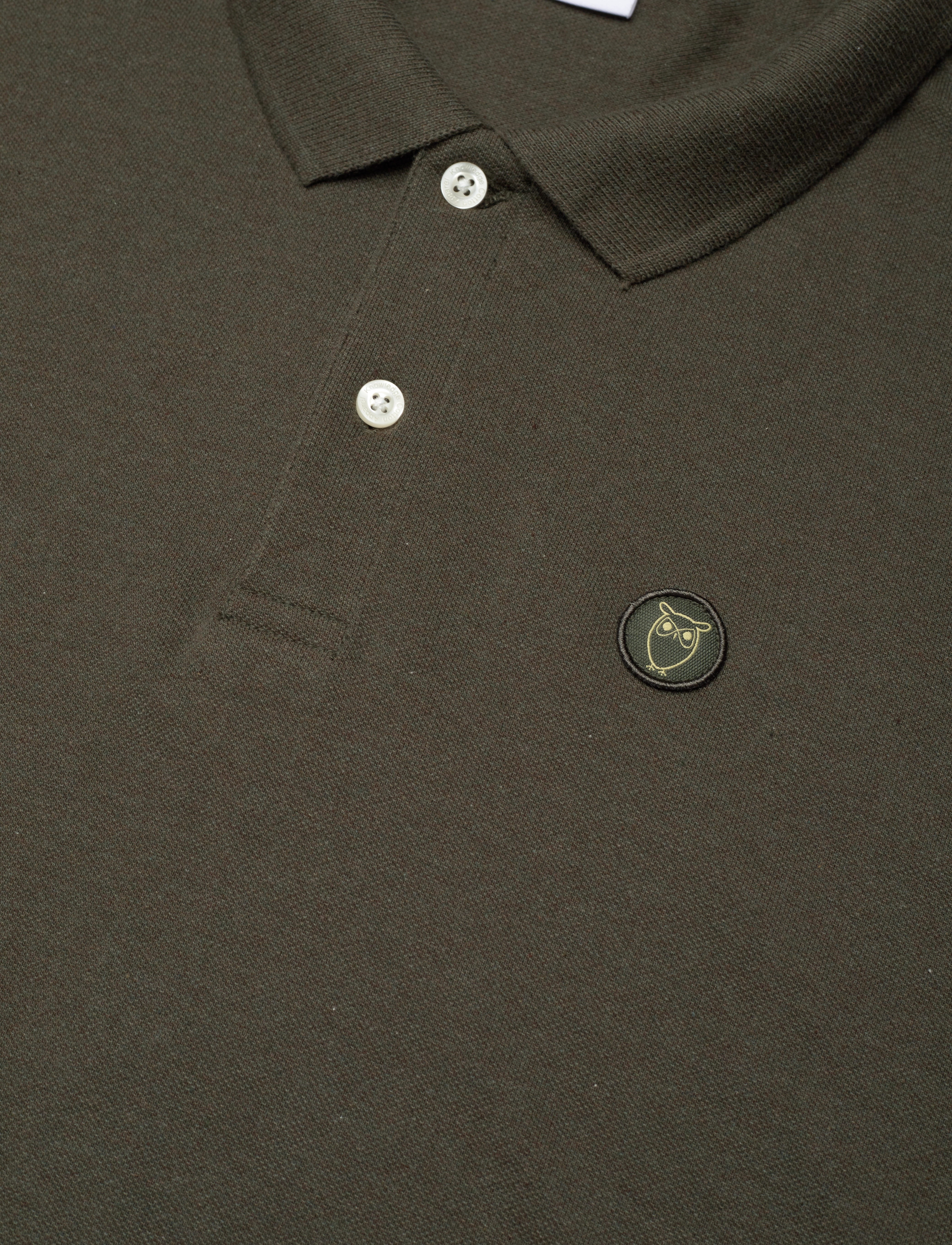 Knowledge Cotton Apparel - Basic badge polo - GOTS/Vegan - lühikeste varrukatega polod - green melange - 3