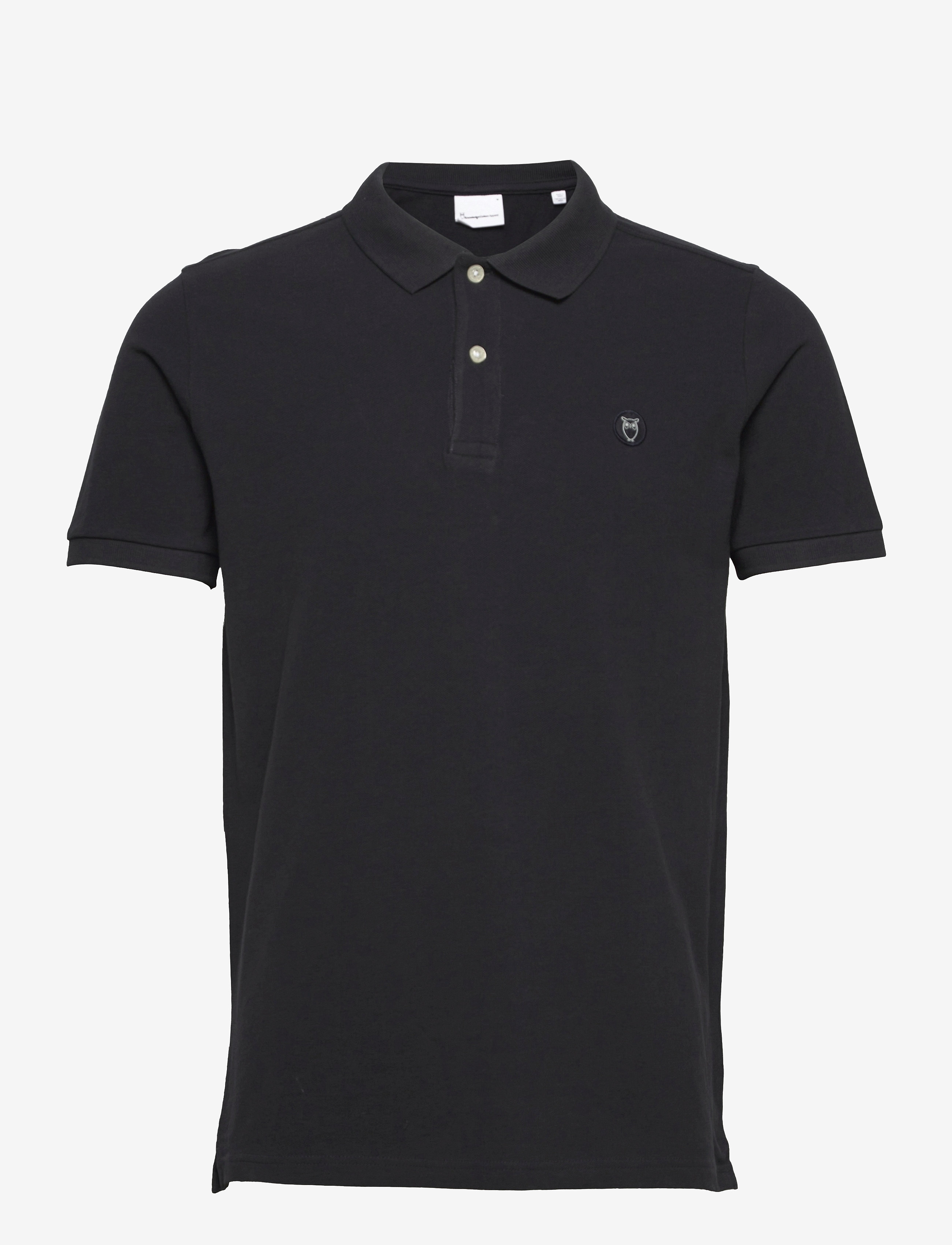 KNOWLEDGE Baumwolle APPAREL Toke Basic Badge Polo - Gots/Vegan Schwarz - M - Herren