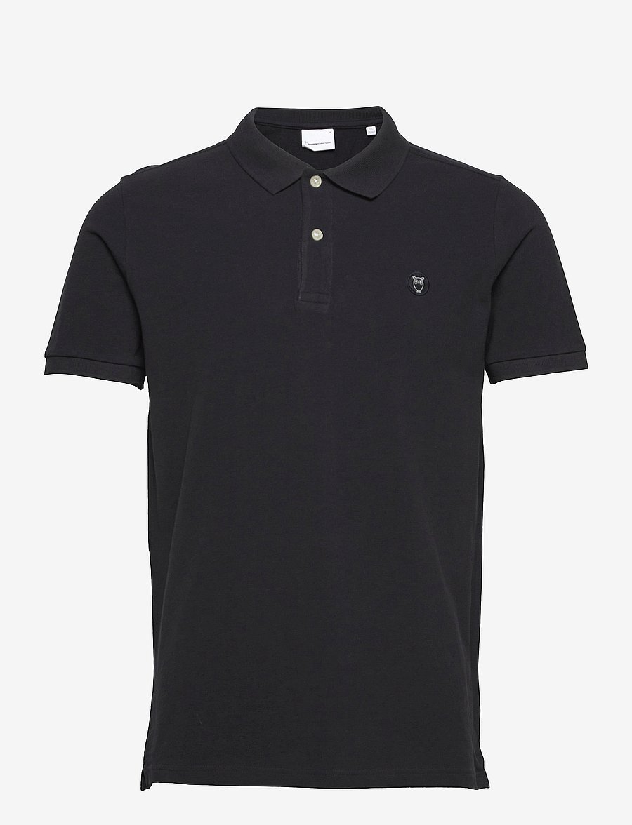 Knowledge Cotton Apparel - TOKE basic badge polo - GOTS/Vegan - kurzärmelig - total eclipse - 0
