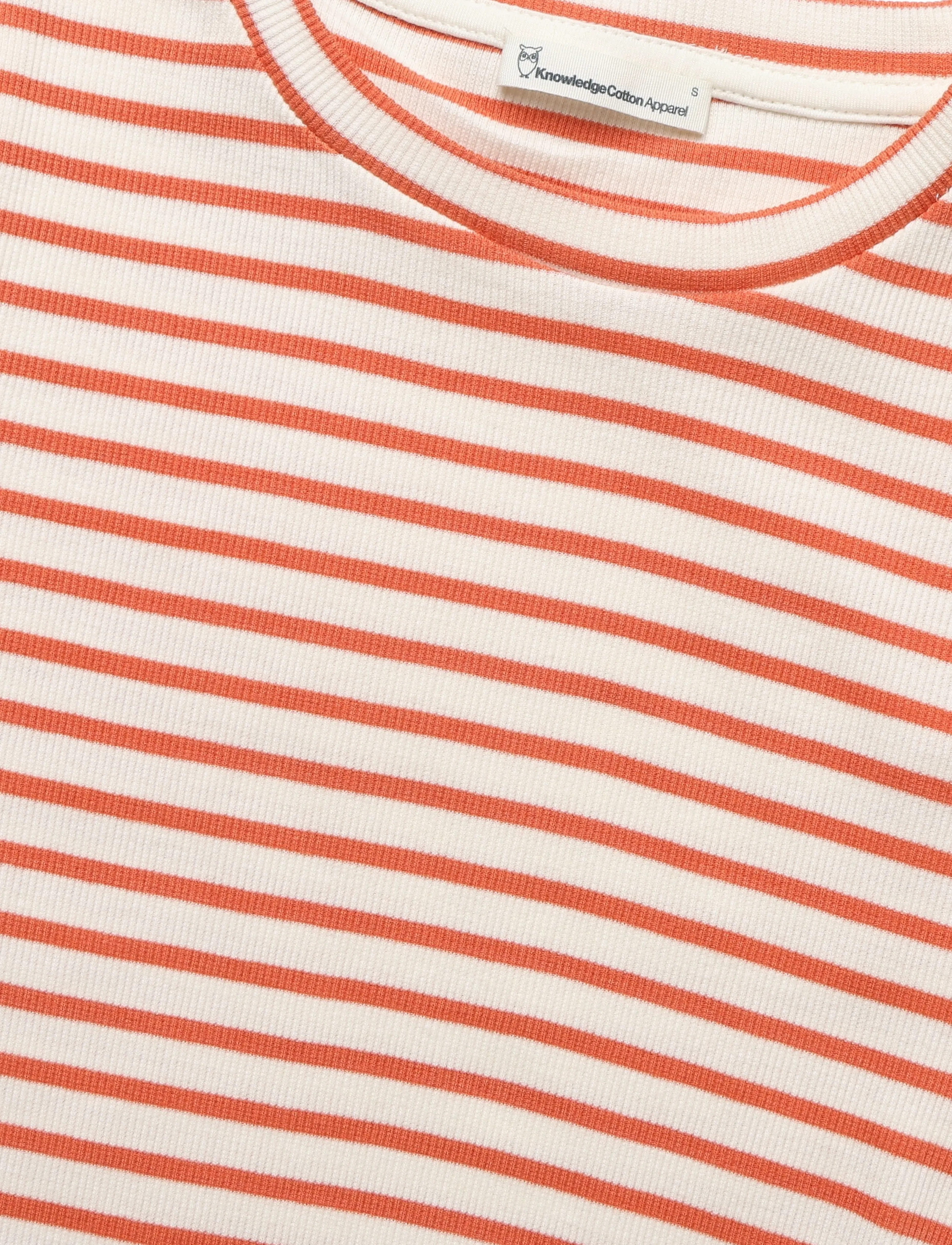 Knowledge Cotton Apparel - Striped rib t-shirt - Regenerative - red stripe - 2