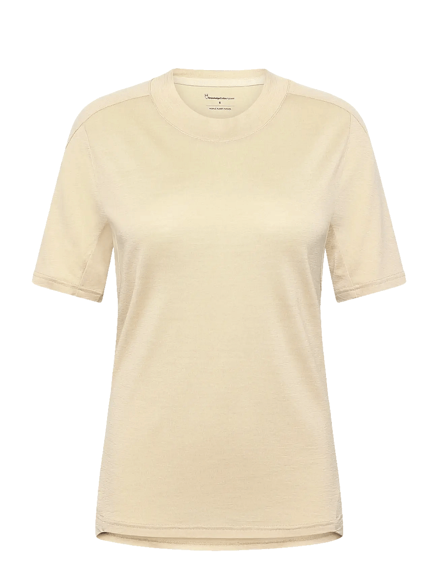 Knowledge Cotton Apparel - Dynamic wool t-shirt - t-shirts - light feather gray - 0