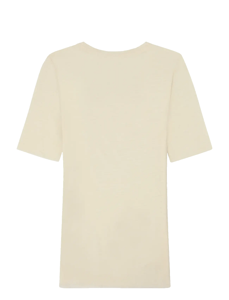 Knowledge Cotton Apparel - Merino rib t-shirt - egret - 1