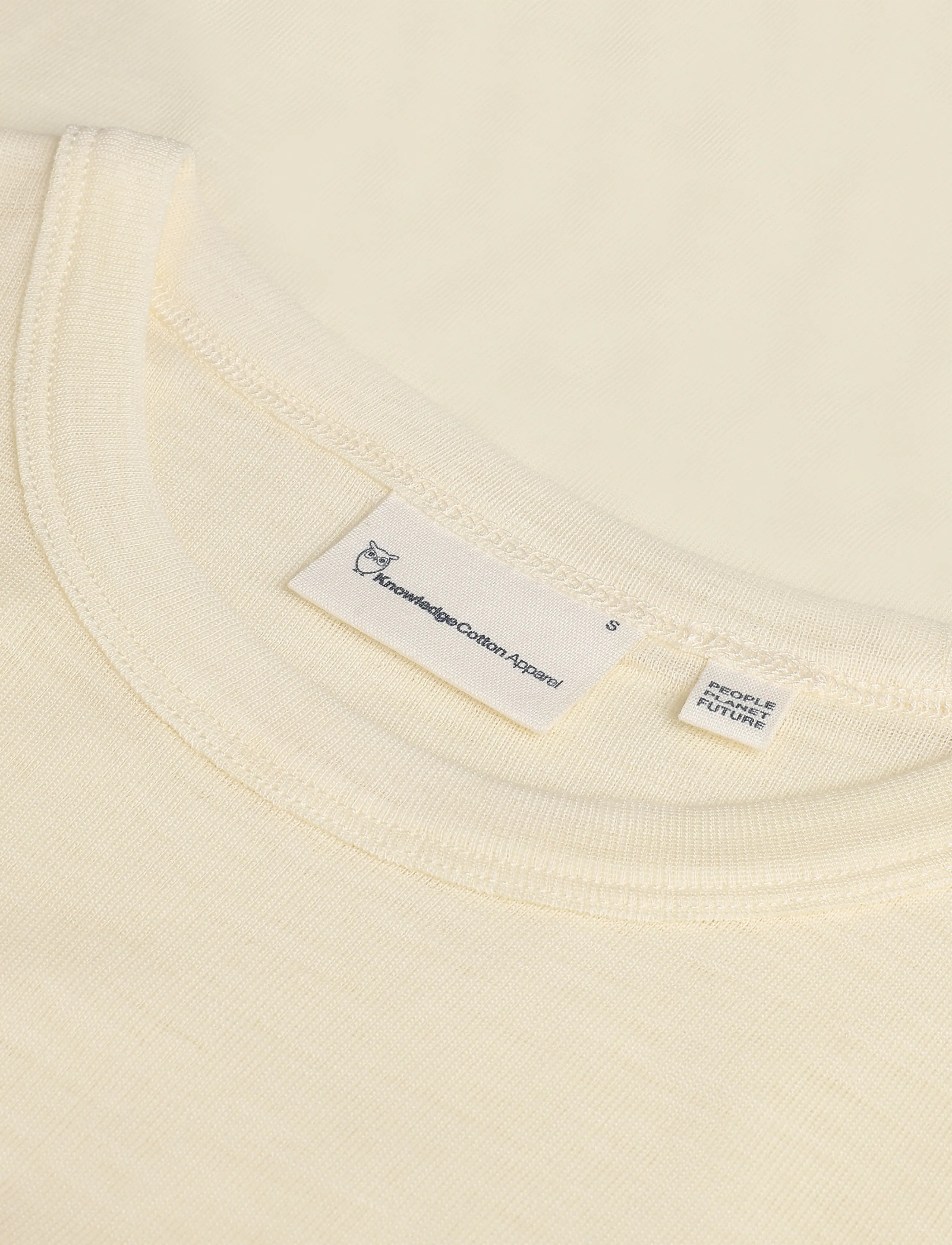 Knowledge Cotton Apparel - Merino rib t-shirt - egret - 2