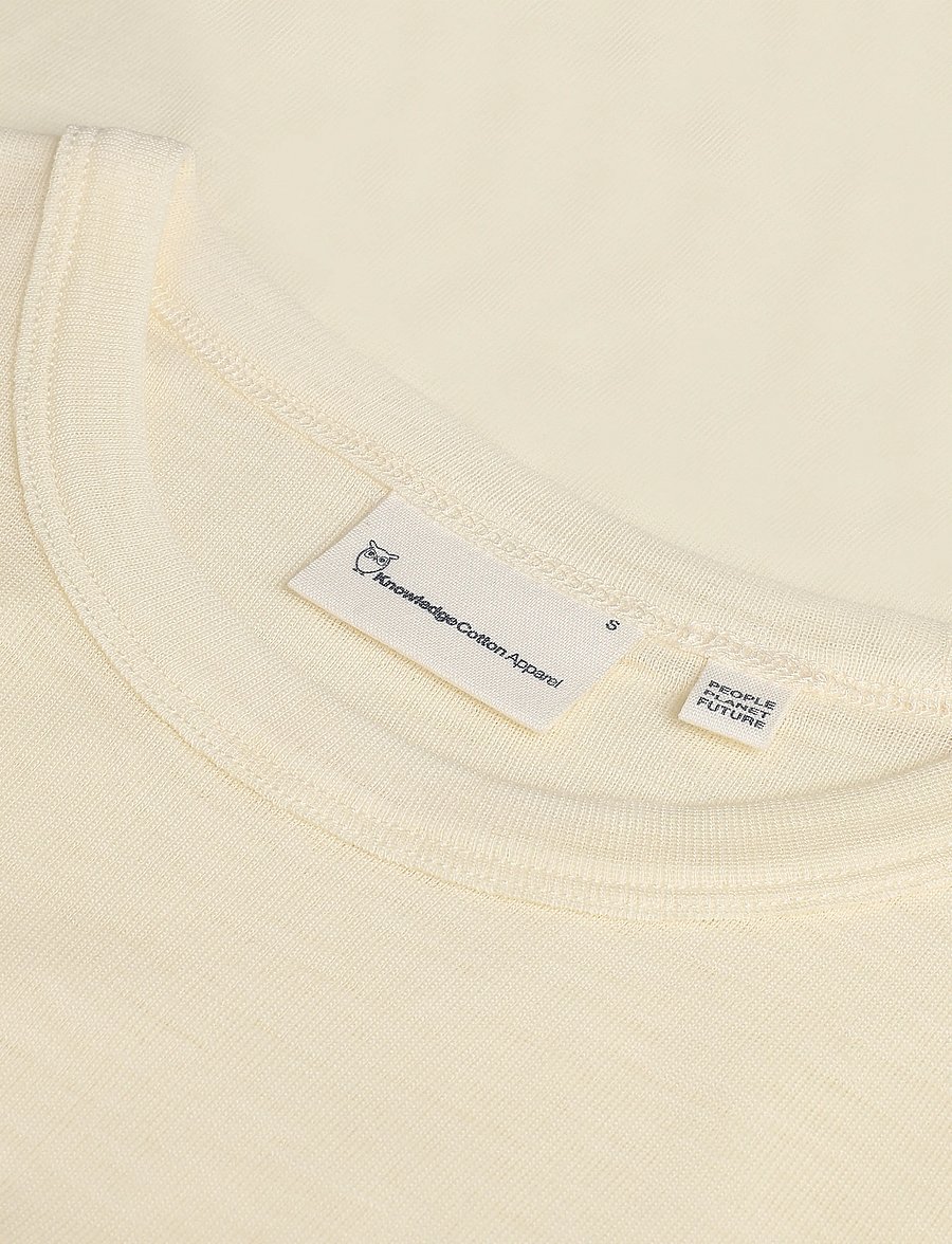 Knowledge Cotton Apparel - Merino rib t-shirt - egret - 2