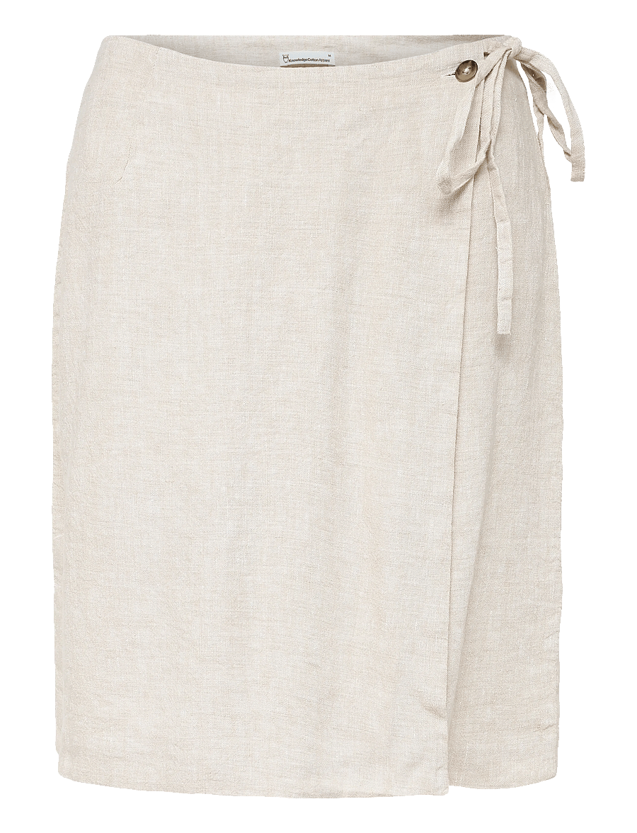 Knowledge Cotton Apparel - Linen wrap short skirt - GOTS/Vegan - hõlmikseelikud - light feather gray - 0