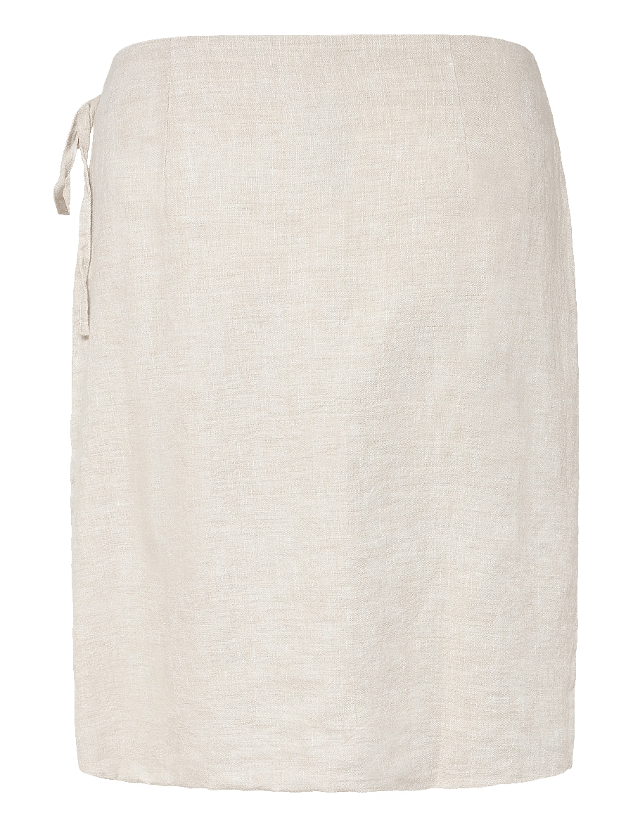 Knowledge Cotton Apparel - Linen wrap short skirt - GOTS/Vegan - hõlmikseelikud - light feather gray - 1