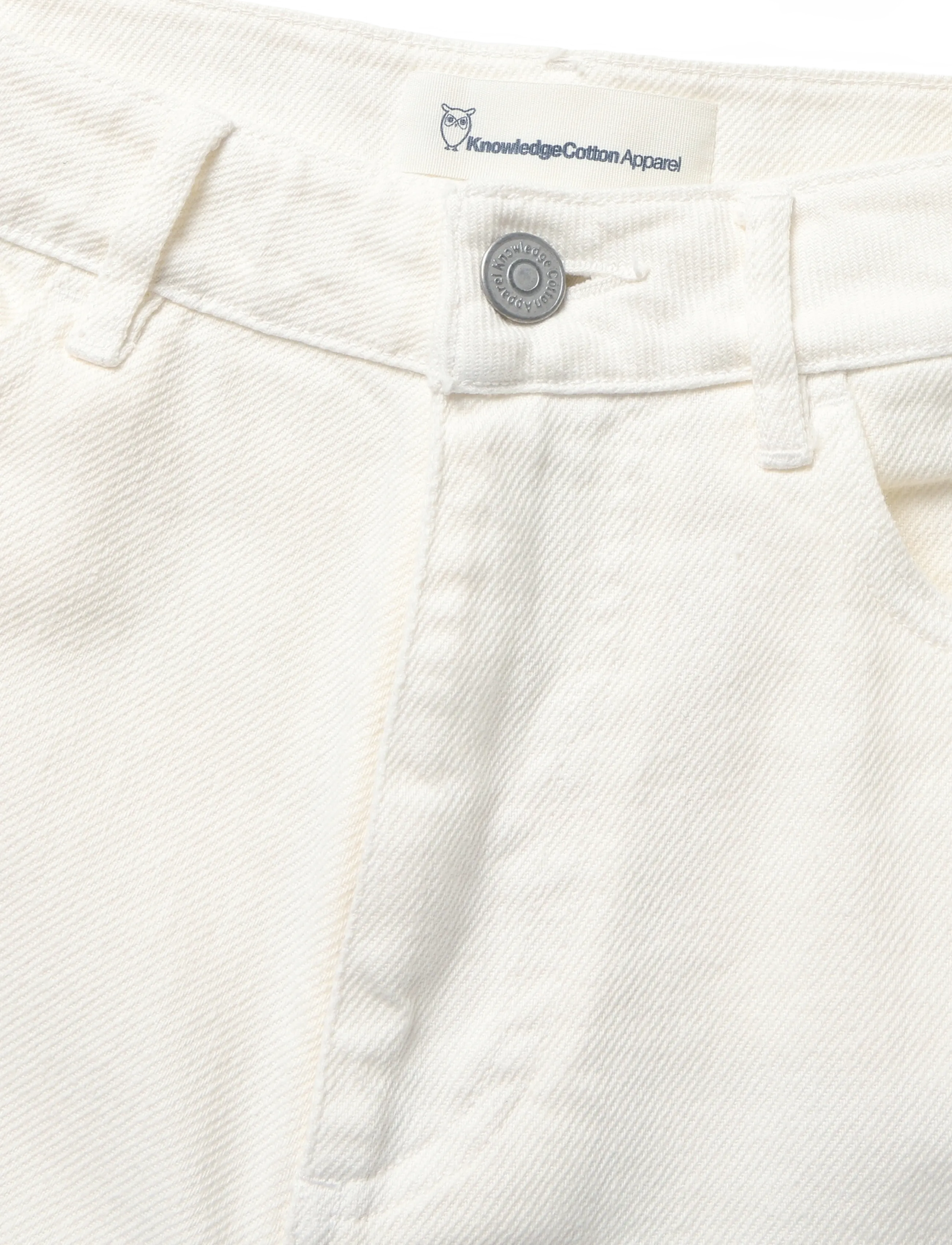 Knowledge Cotton Apparel - Gale straight twill shorts - sommerschnäppchen - egret - 2