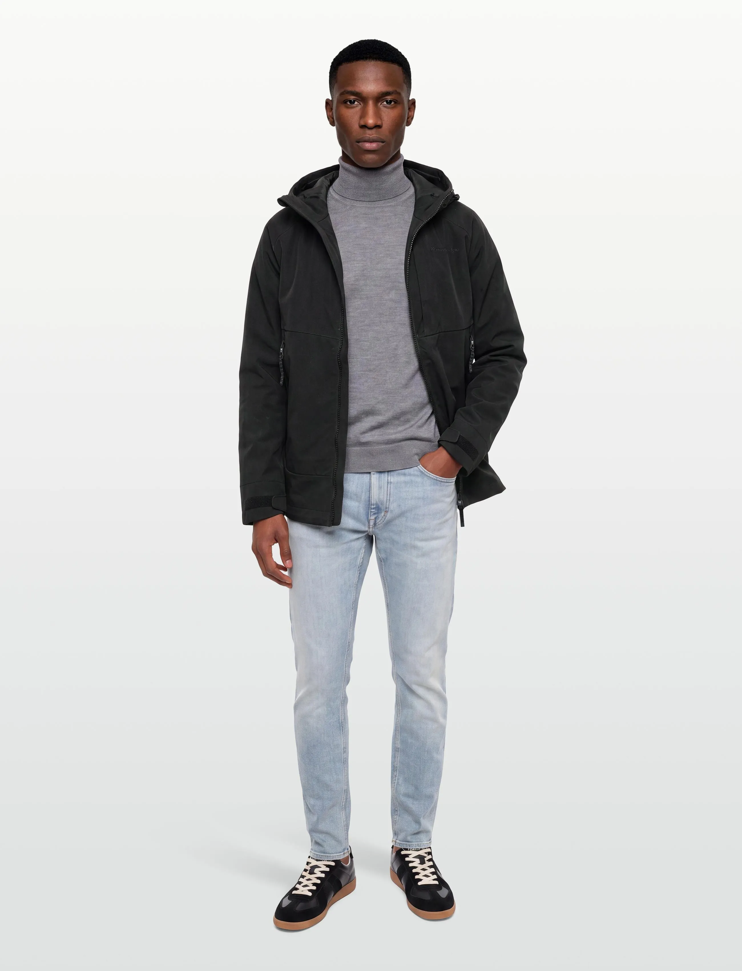 Knowledge Cotton Apparel Vent canvas 270 shell jacket - Windjacken - BLACK JET / black