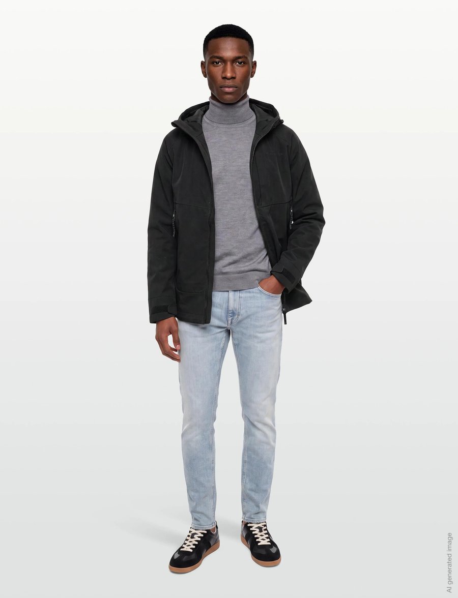 Knowledge Cotton Apparel - Vent canvas 270 shell jacket - windjacken - black jet - 0
