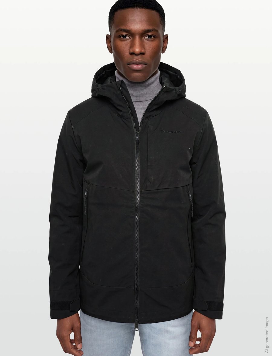 Knowledge Cotton Apparel - Vent canvas 270 shell jacket - windjacken - black jet - 3