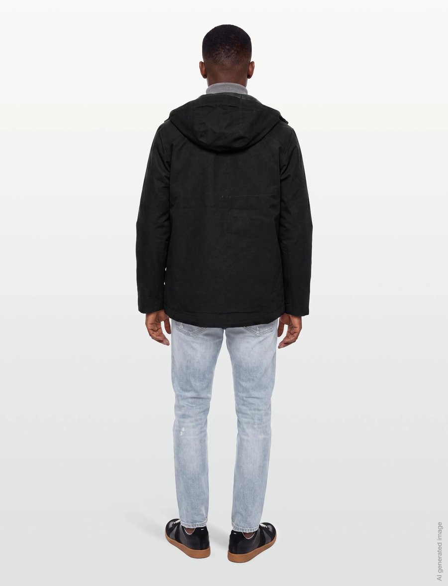 Knowledge Cotton Apparel - Vent canvas 270 shell jacket - windjacken - black jet - 4