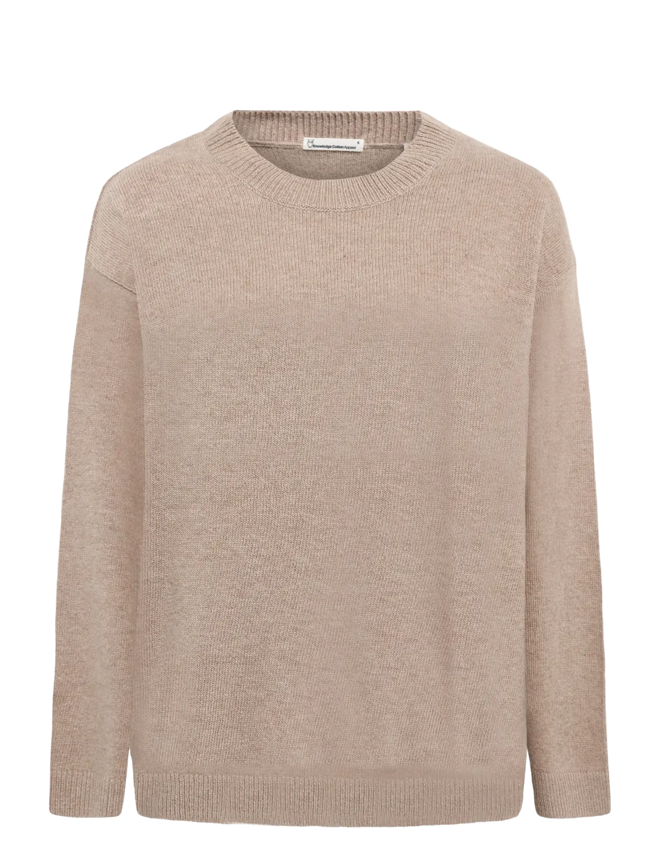 Knowledge Cotton Apparel Lambswool crew neck sweater - Strickmode - KELP MELANGE / beige