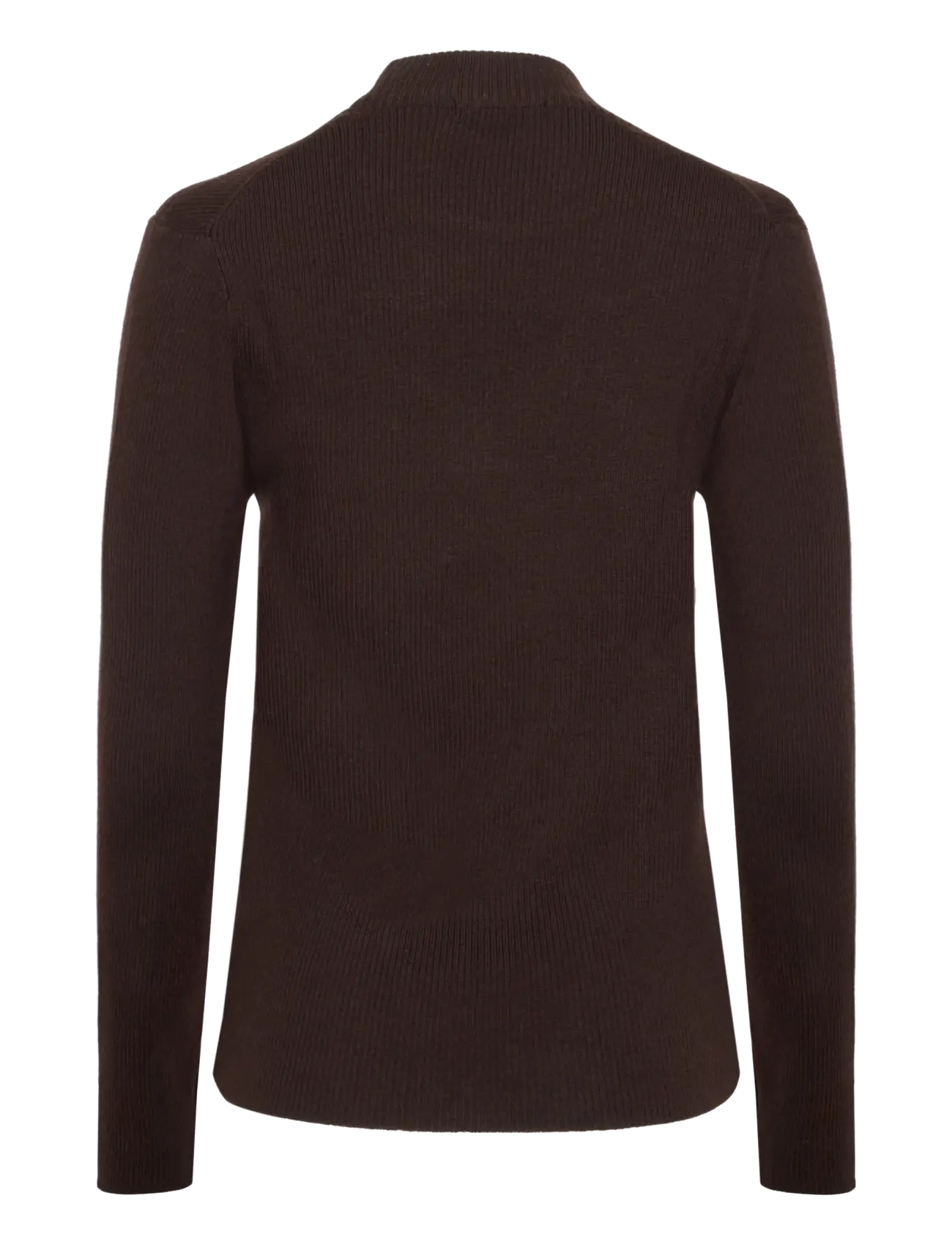 Knowledge Cotton Apparel - Merino rib mock neck long sleeve t- - turtleneck - chocolate torte - 2