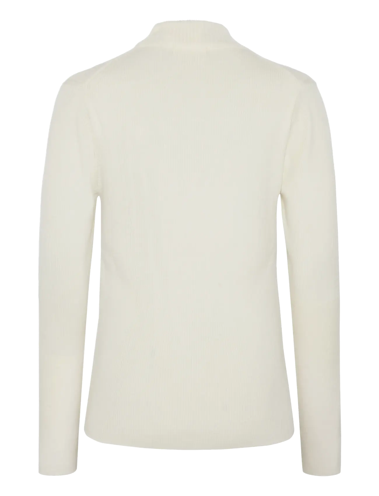 Knowledge Cotton Apparel - Merino rib mock neck long sleeve t- - autumn clothing - egret - 1