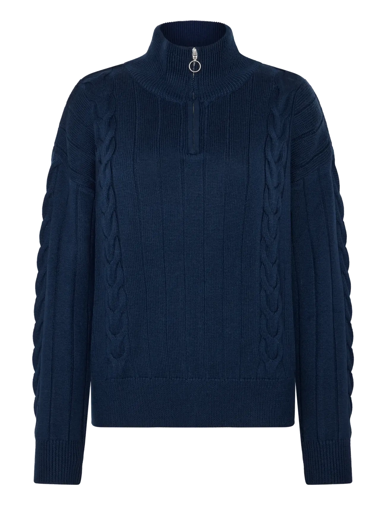 Knowledge Cotton Apparel Merino Half Zip High Neck RWS - Pullover - TOTAL ECLIPSE / navy