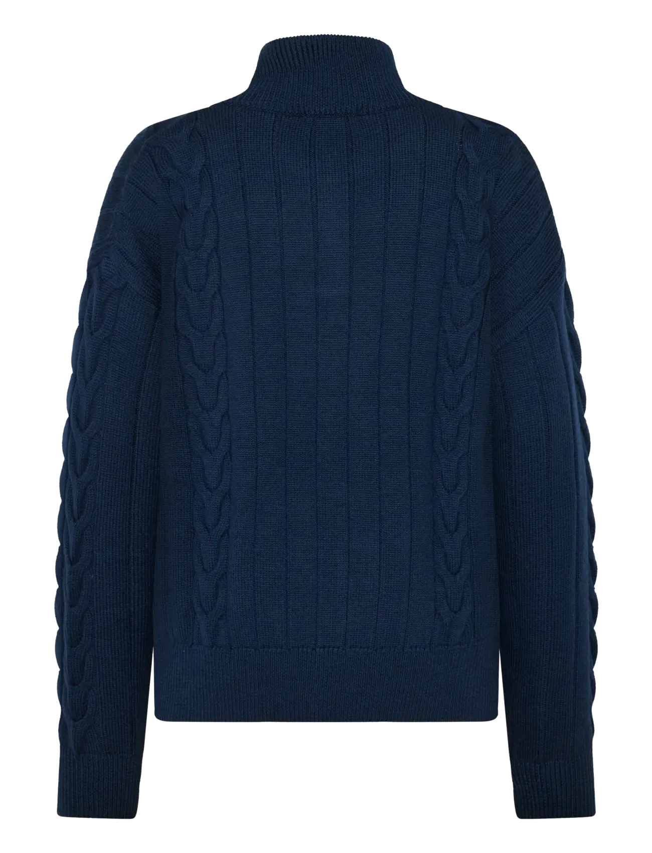 Knowledge Cotton Apparel - Merino Half Zip High Neck RWS - total eclipse - 2