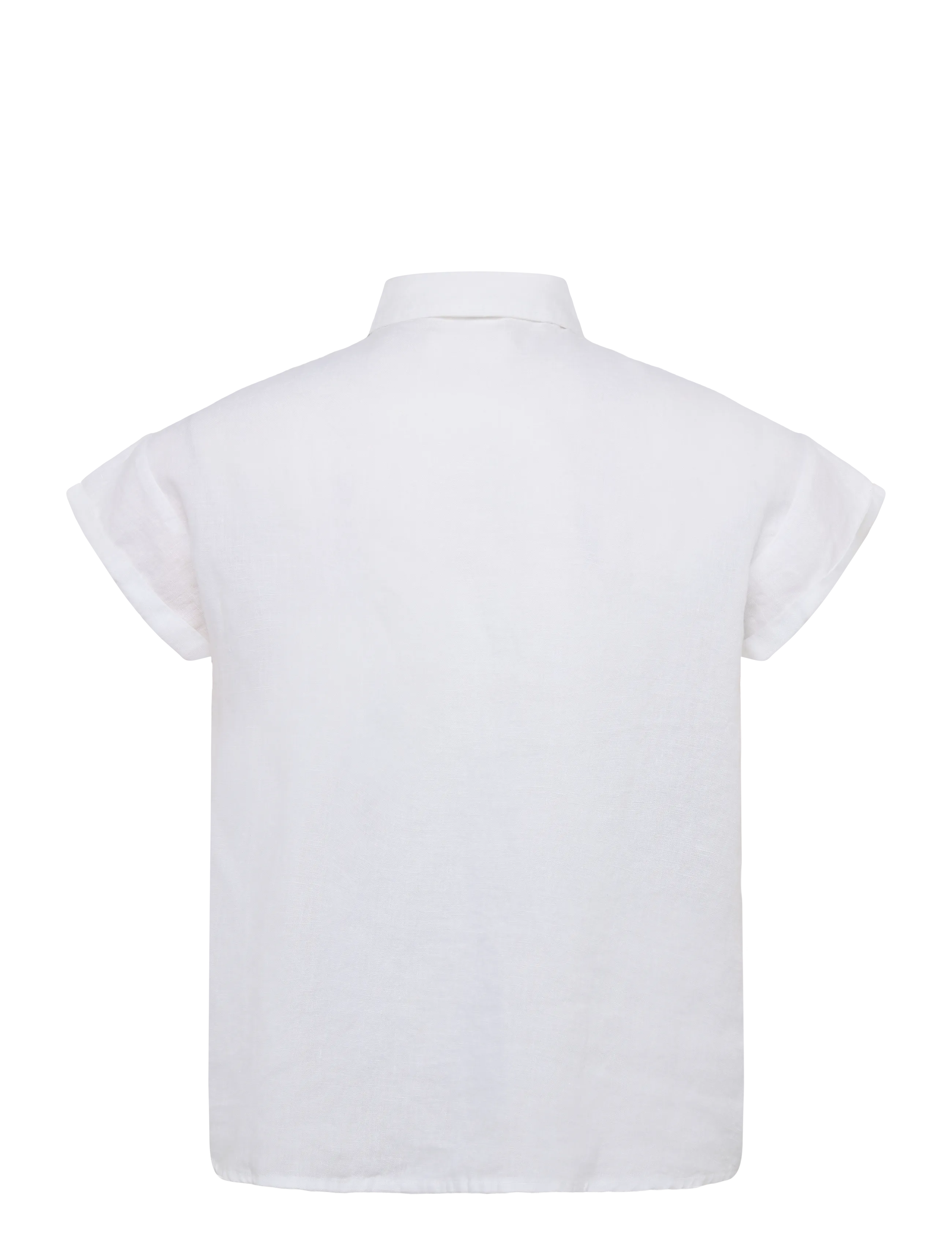 Knowledge Cotton Apparel - Aster fold-up linen short sleeve sh - kurzärmlige hemden - bright white - 1
