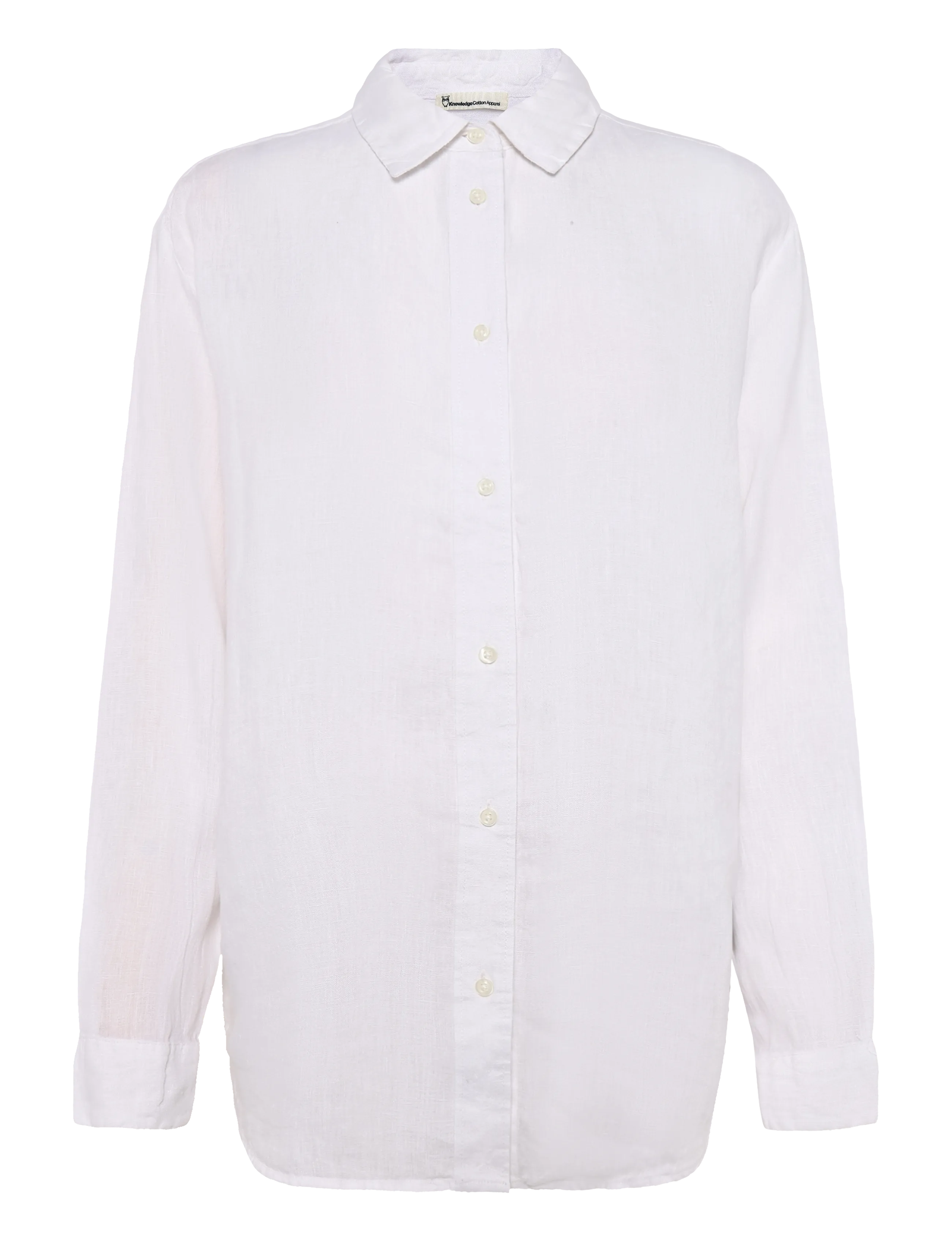 Knowledge Cotton Apparel Loose linen shirt - Linen shirts - BRIGHT WHITE / white